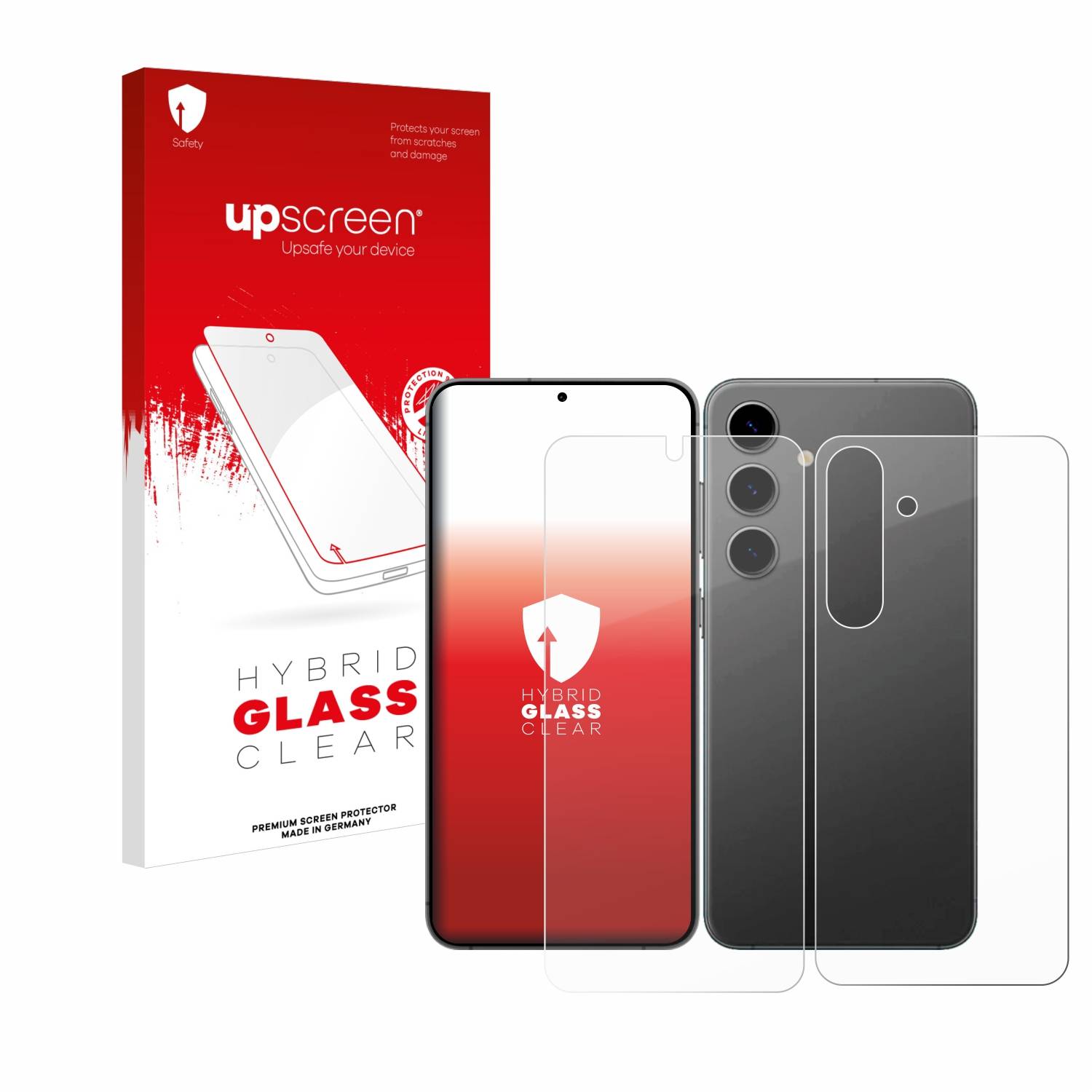 upscreen Hybrid Glas Panzer-Folie für Samsung Galaxy S24 Enterprise Edition (Display+Rückseite)