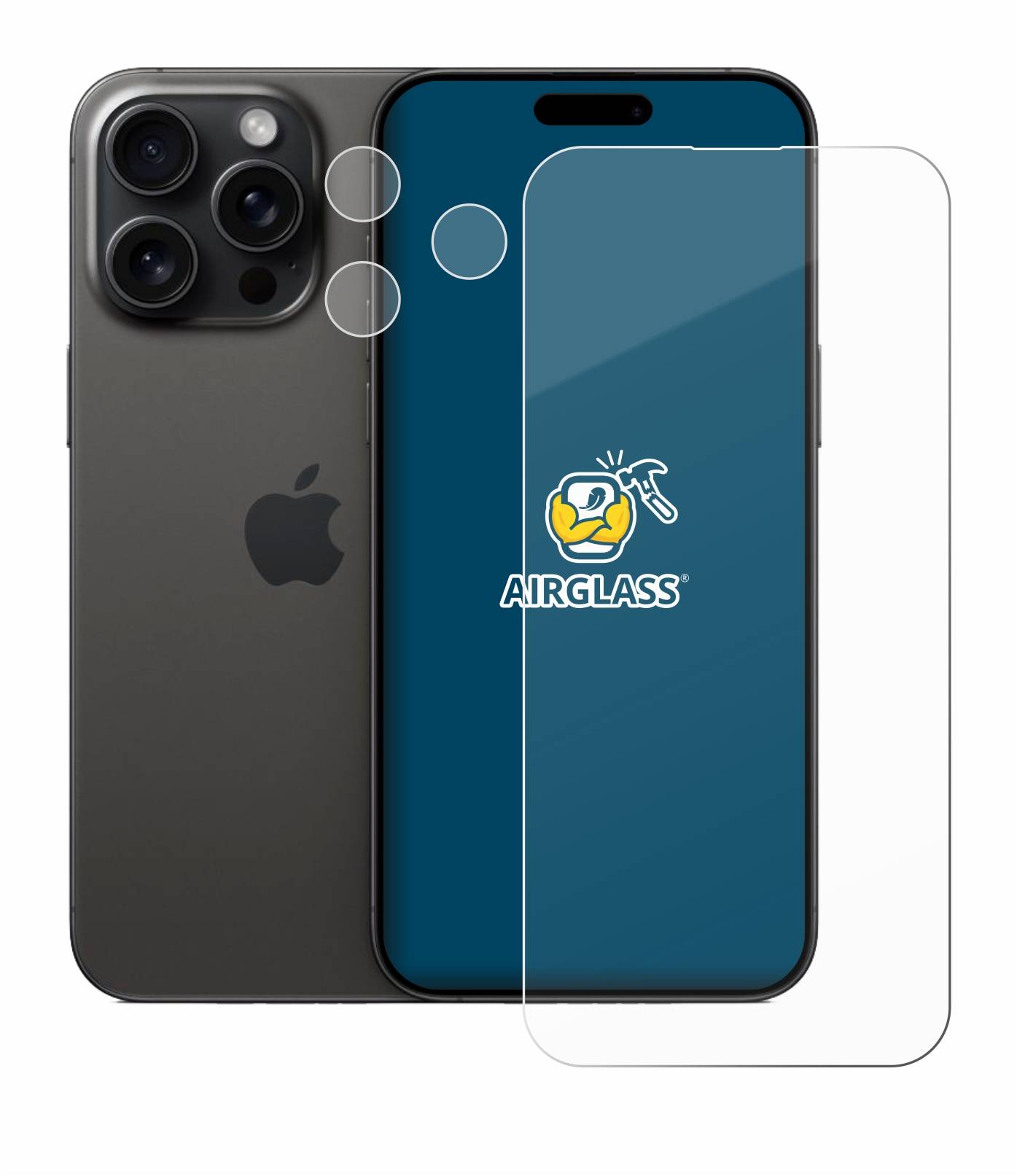 BROTECT AirGlass Glas Schutz-Folie für Apple iPhone 15 Pro Max (Display+Kamera) - Schutzglas