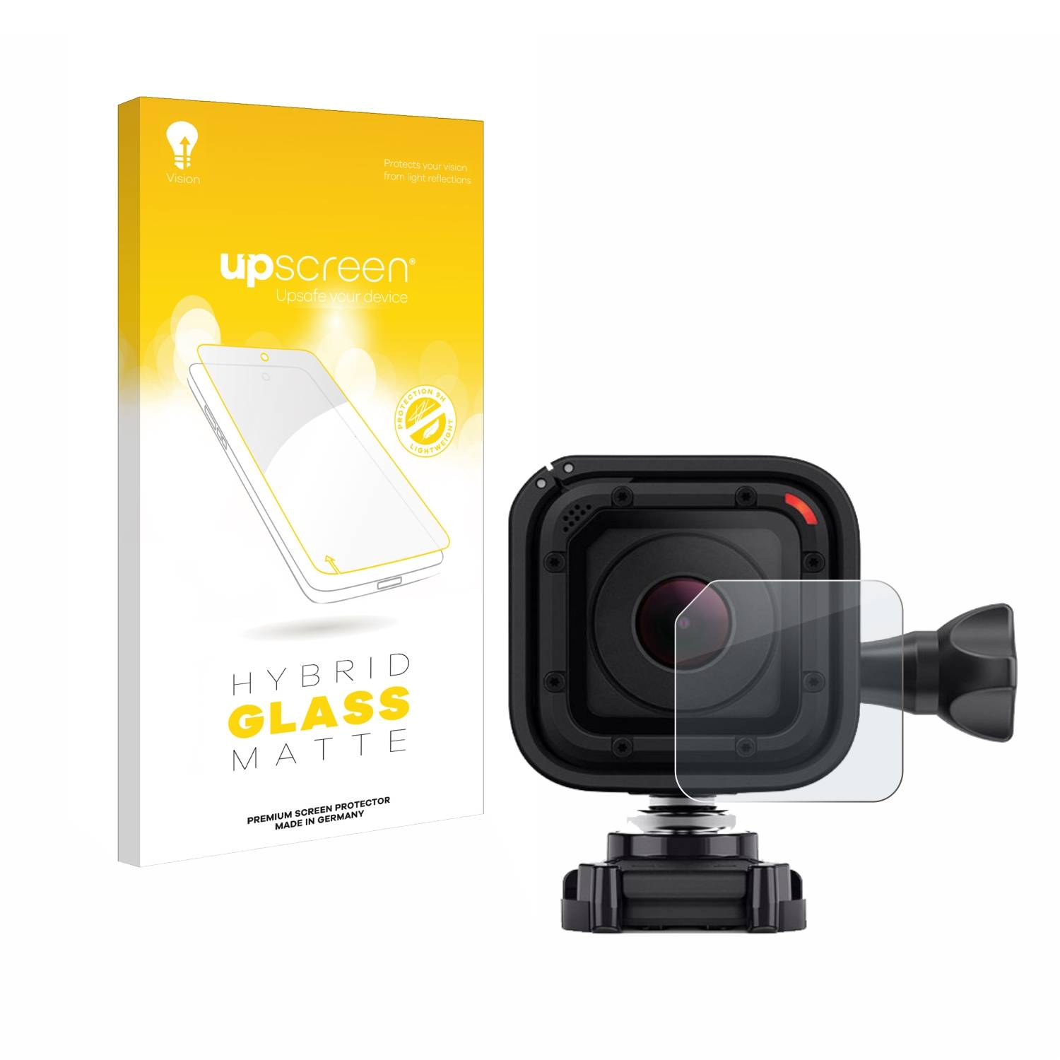 upscreen Hybrid Glas Matt Panzer-Folie für GoPro Hero 4 Session Linse (Gehäuse)