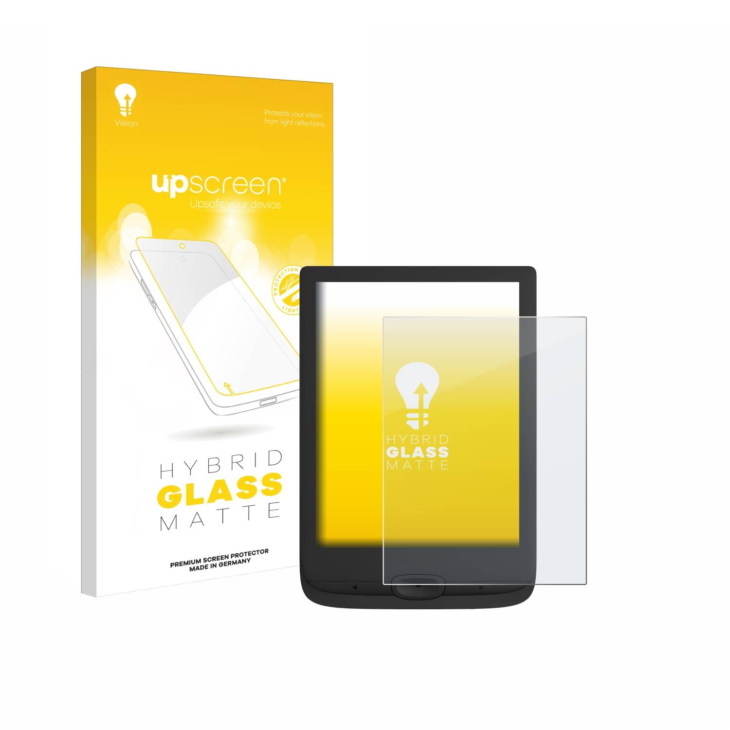 upscreen Hybrid Glas Matt Panzer-Folie für PocketBook Basic Lux 4