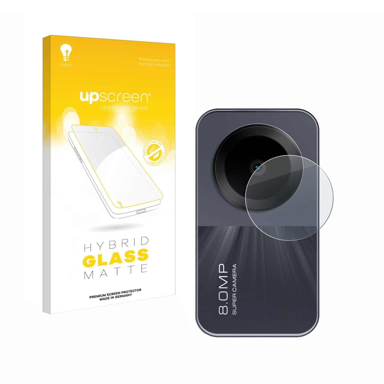 upscreen Hybrid Glas Matt Schutz-Folie für Xiaomi Redmi Pad SE (NUR Kamera)
