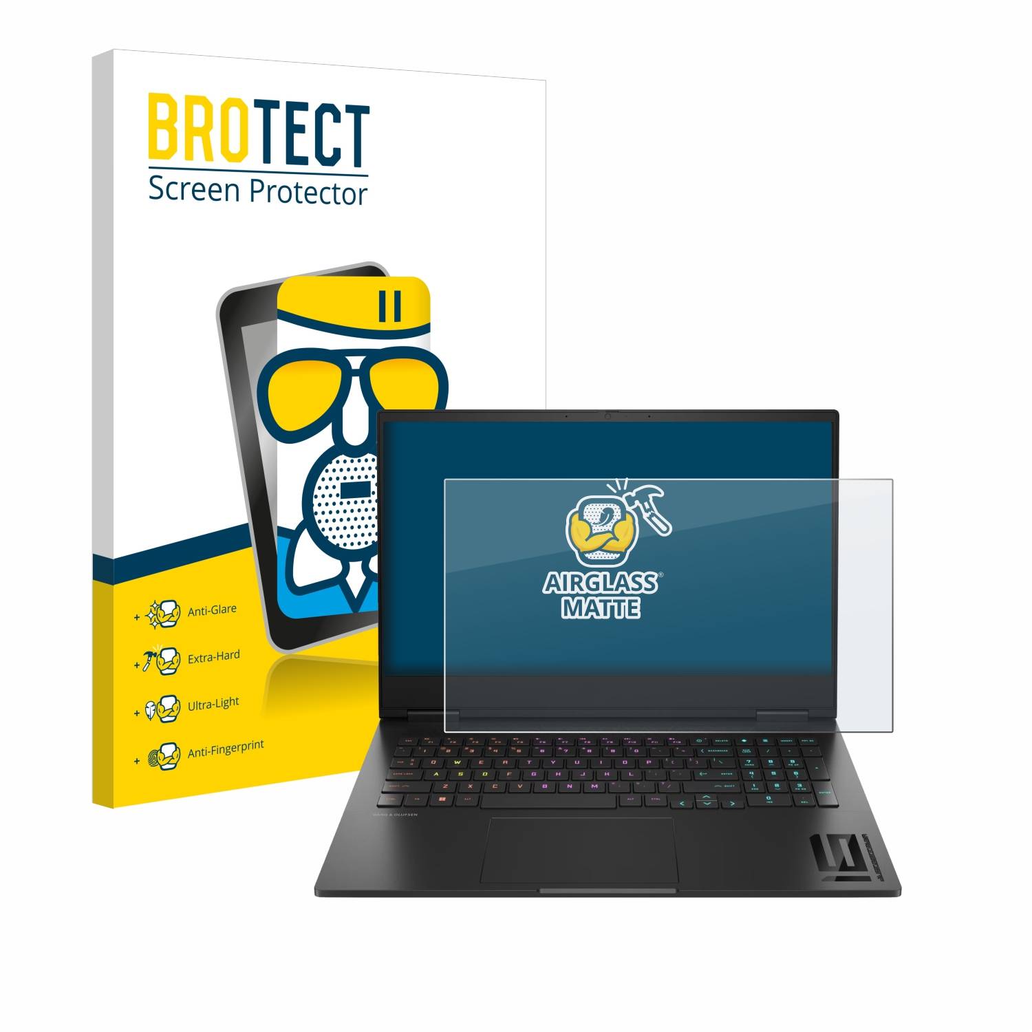 BROTECT AirGlass Matt Glas Schutz Folie für HP Omen 16 2024