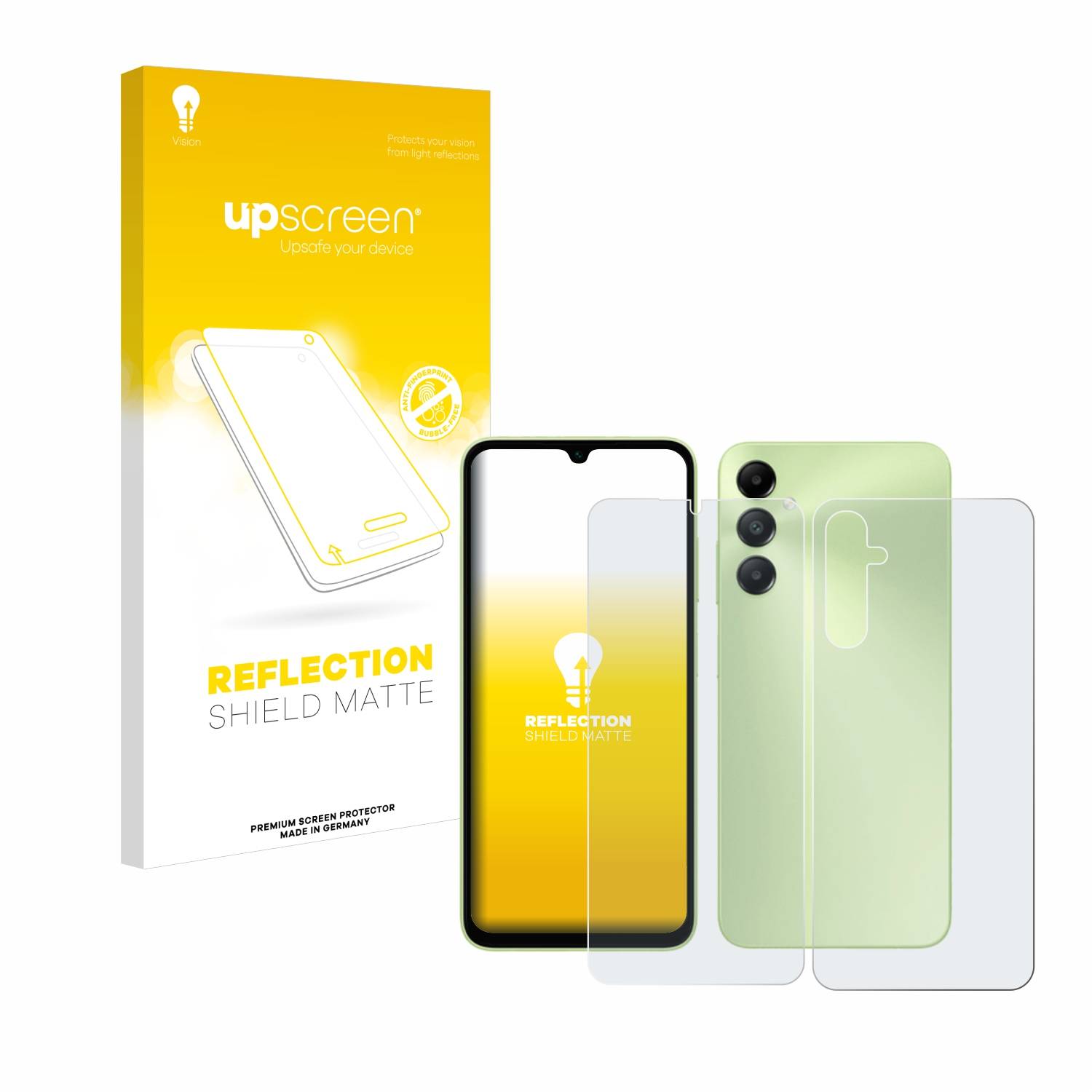 upscreen Reflection Shield Matt Schutzfolie für Samsung Galaxy A05s (Display+Rückseite)