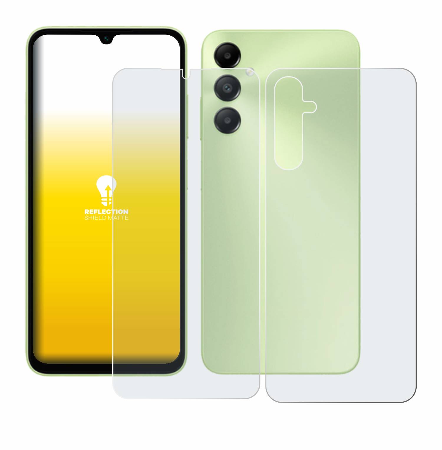 upscreen Reflection Shield Matt Schutzfolie für Samsung Galaxy A05s (Display+Rückseite)