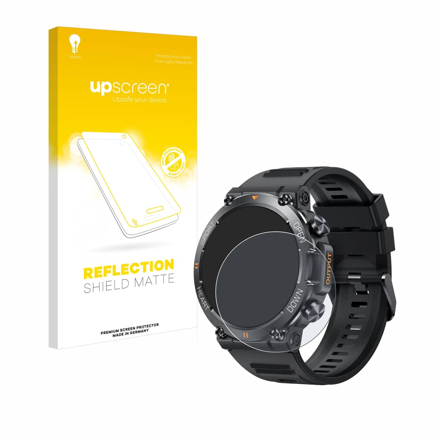 upscreen Reflection Shield Matt Schutzfolie für Akkee Smartwatch 1.39
