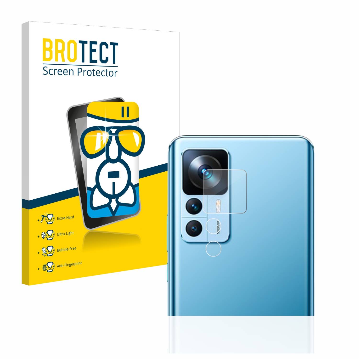 BROTECT AirGlass Glas Schutz-Folie für Xiaomi 12T (NUR Kameraschutz) - Schutzglas