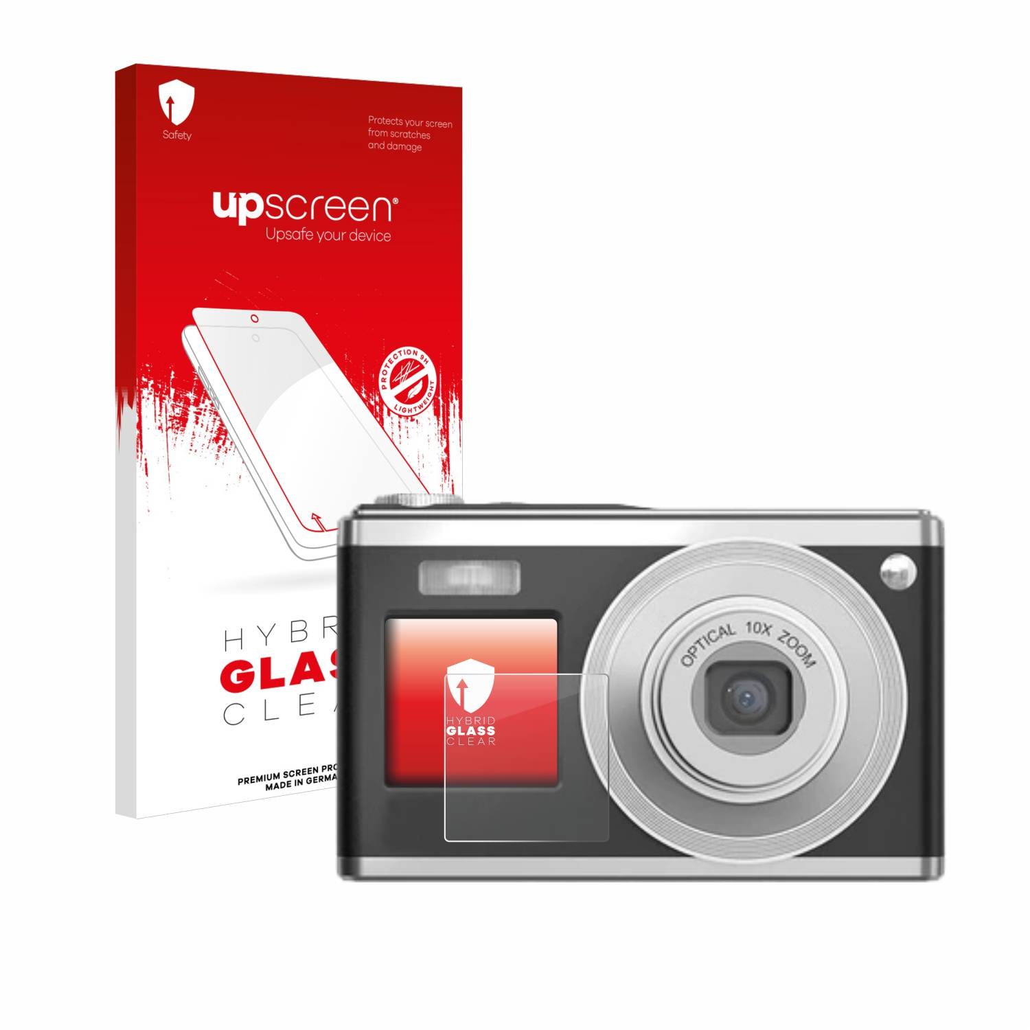 upscreen Hybrid Glas Panzer-Folie für Rollei Compactline 10X (Vorderes Display)
