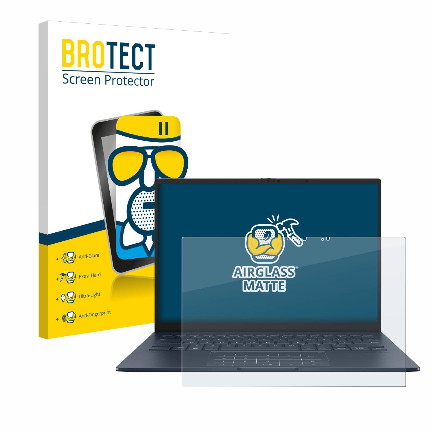 BROTECT AirGlass Matt Glas Schutz Folie für ASUS ZenBook 14 OLED UX3405 Touch