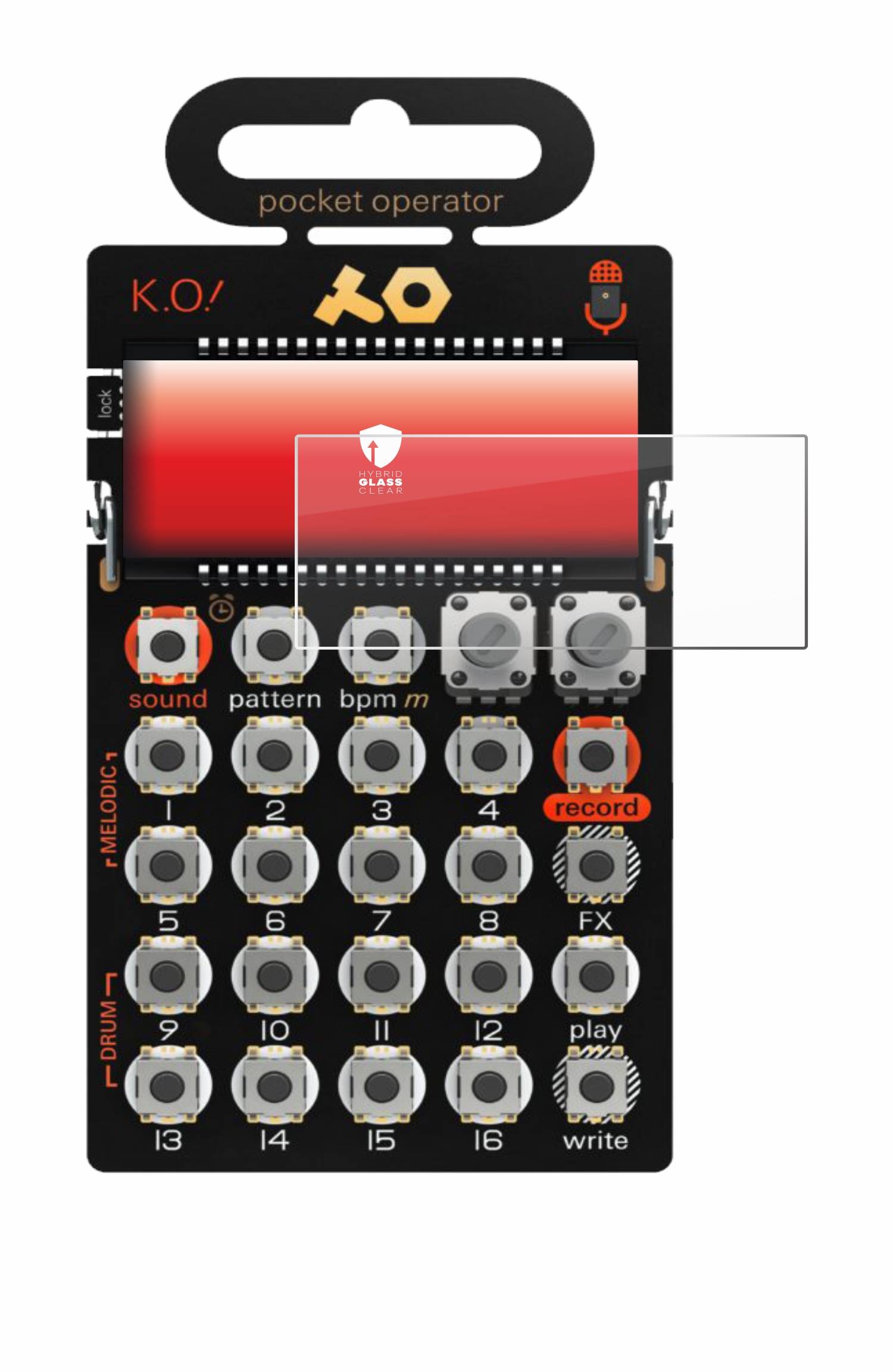 upscreen Hybrid Glas Schutz-Folie für Teenage Engineering PO-33 K.O!