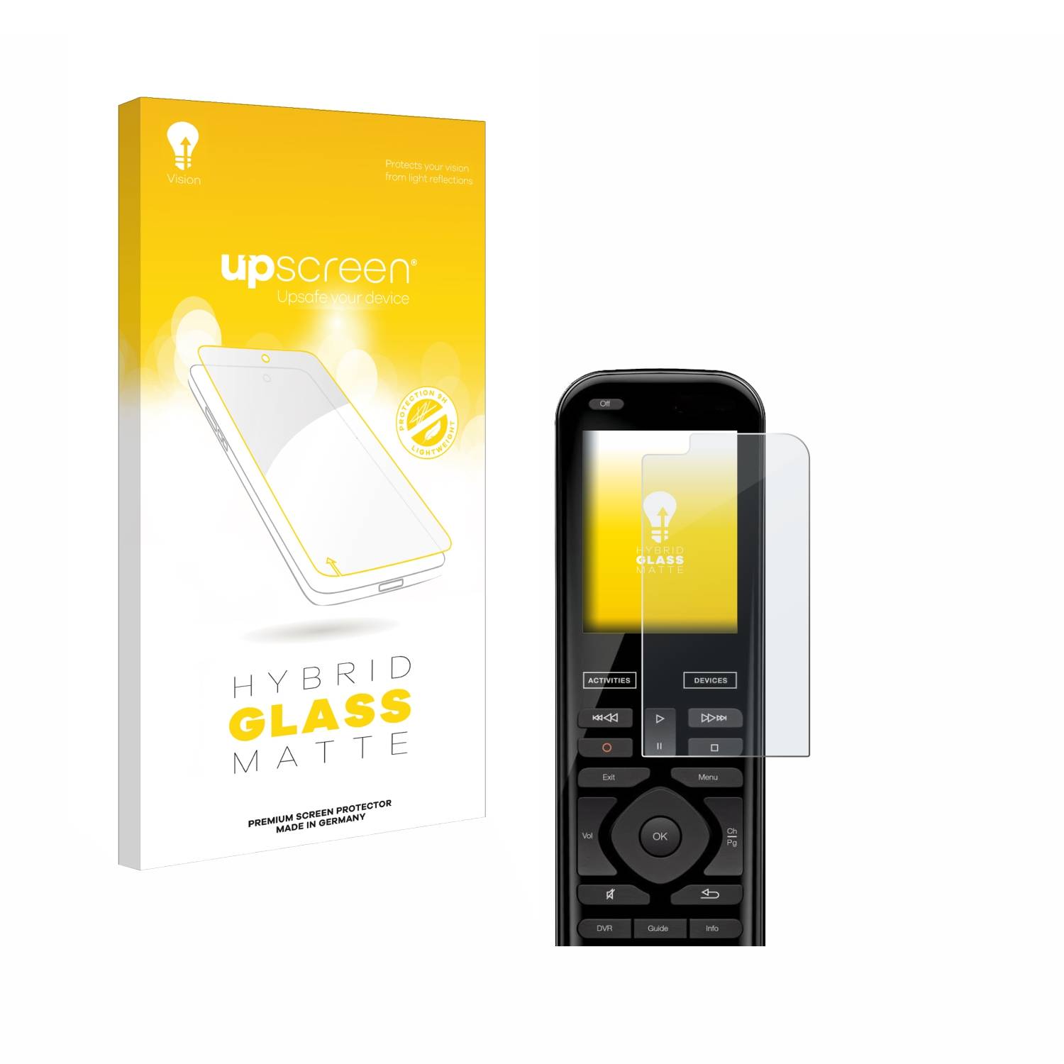 upscreen Hybrid Glas Matt Schutz-Folie für Logitech Harmony 950
