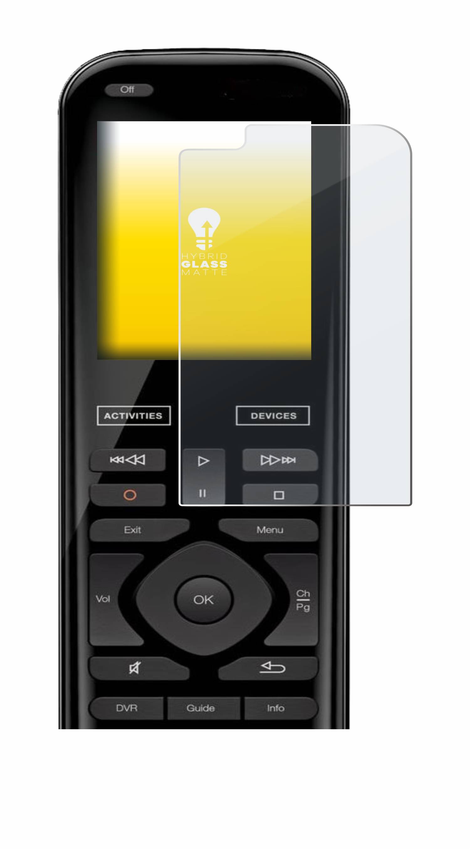 upscreen Hybrid Glas Matt Schutz-Folie für Logitech Harmony 950