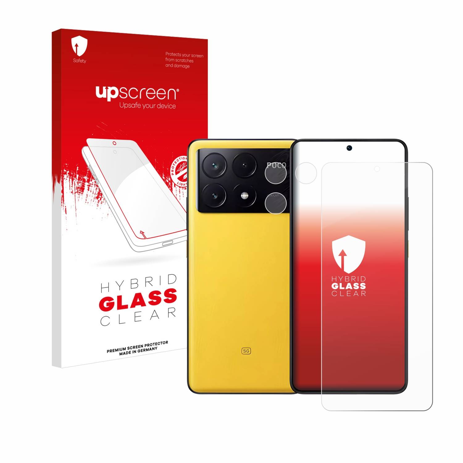 upscreen Hybrid Glas Schutz-Folie für Xiaomi Poco X6 Pro (Display+Kamera)