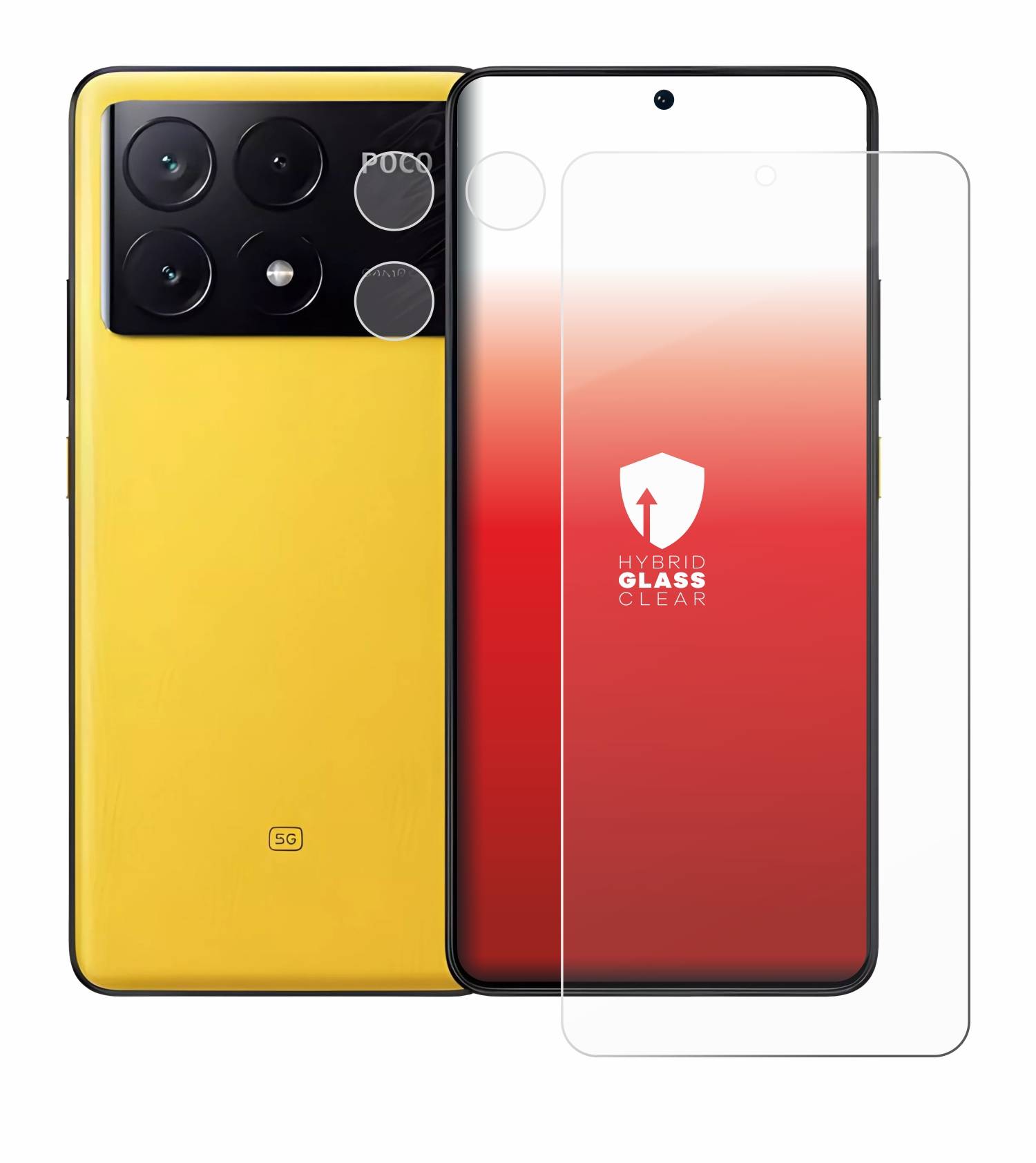 upscreen Hybrid Glas Schutz-Folie für Xiaomi Poco X6 Pro (Display+Kamera)