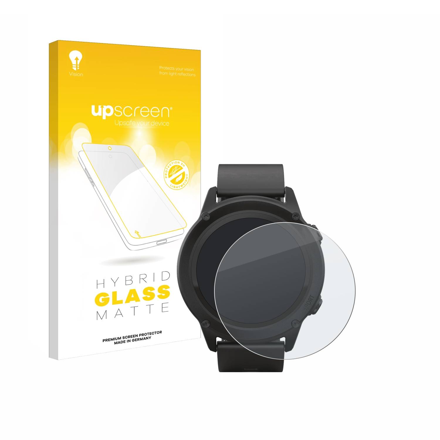 upscreen Hybrid Glas Matt Panzer-Folie für SilverCrest Fitness-Smartwatch