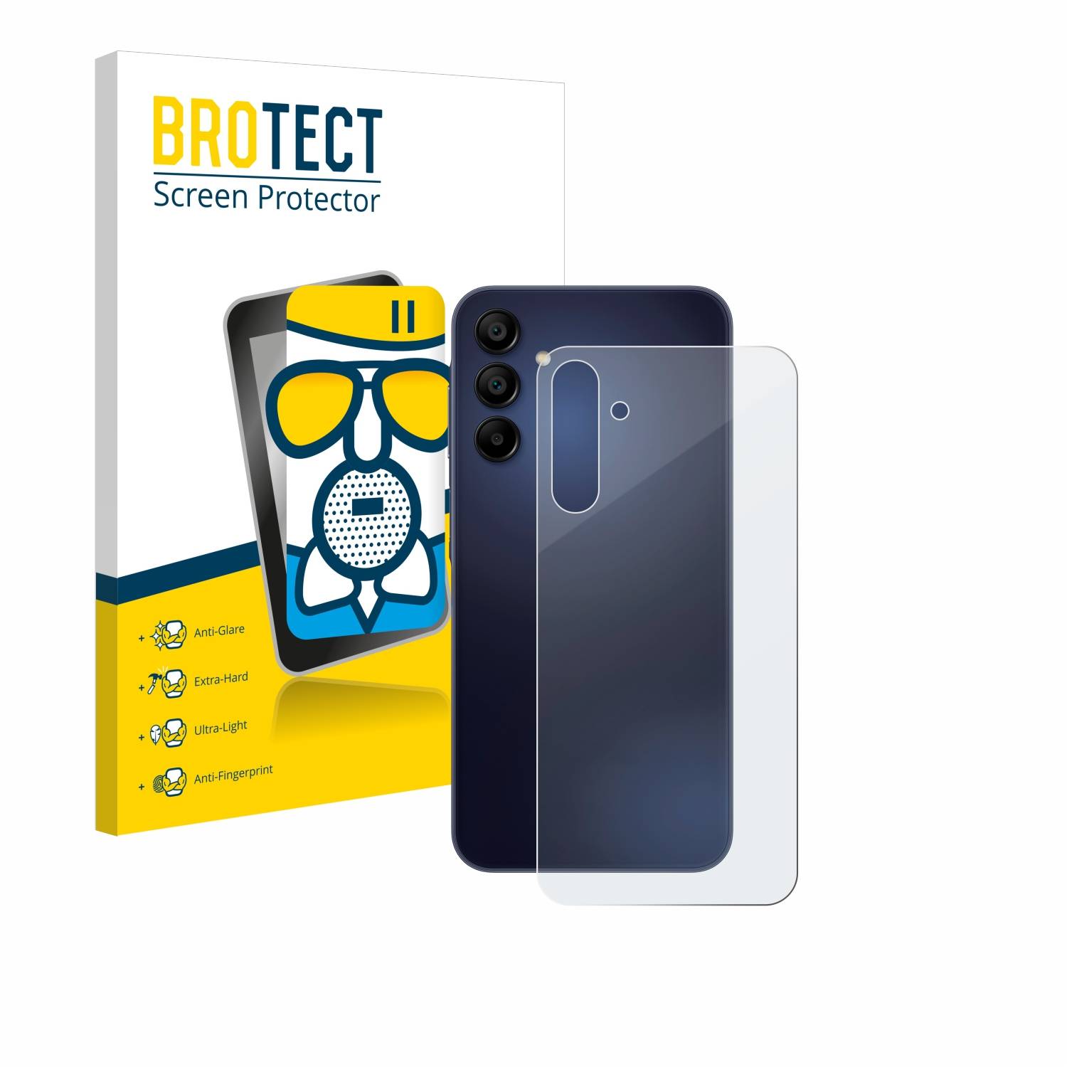 BROTECT AirGlass Matt Glas Panzer Folie für Samsung Galaxy A15 (Rückseite)