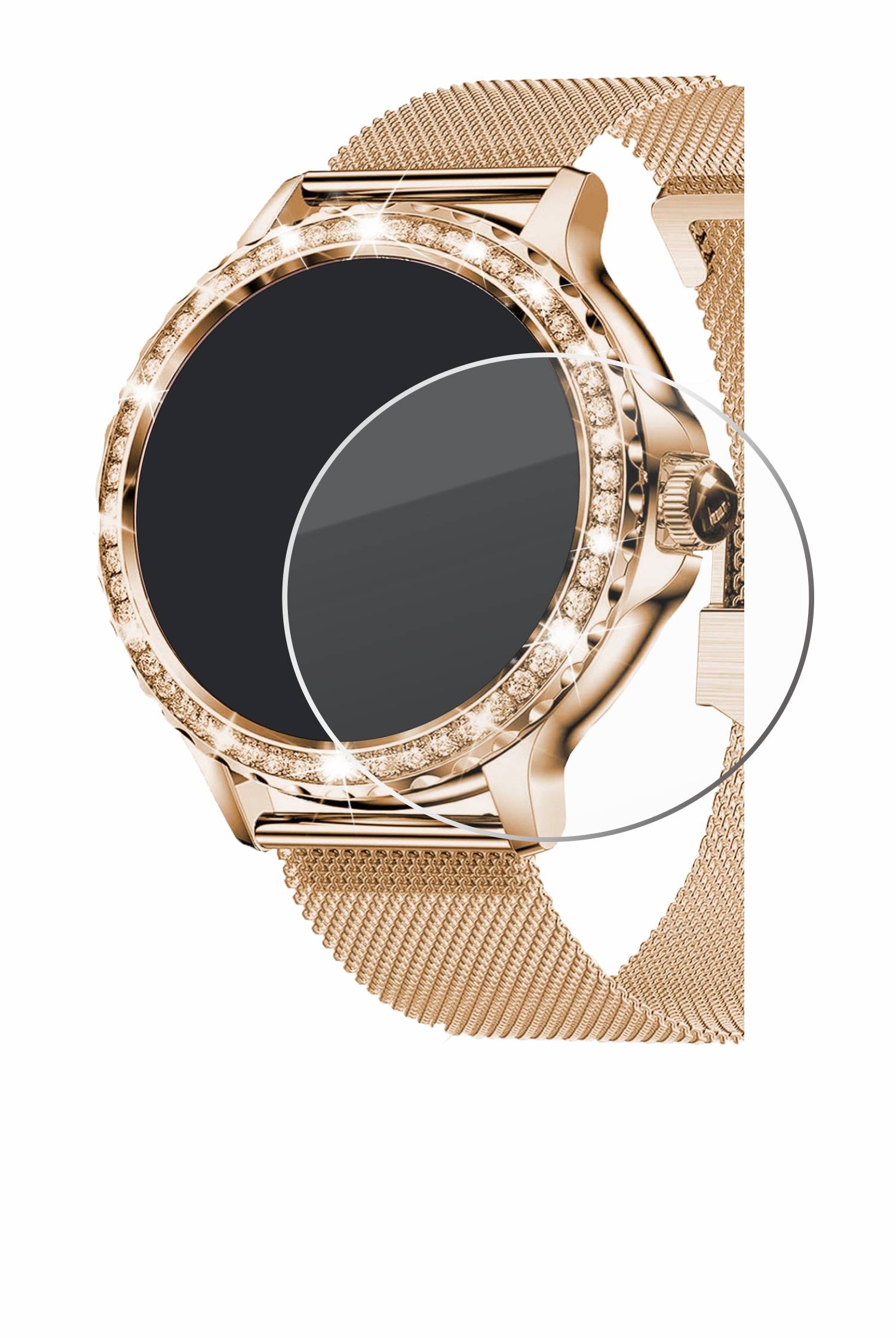 Savvies Clear Schutzglas für walkbee Smartwatch 1.3 (rund)
