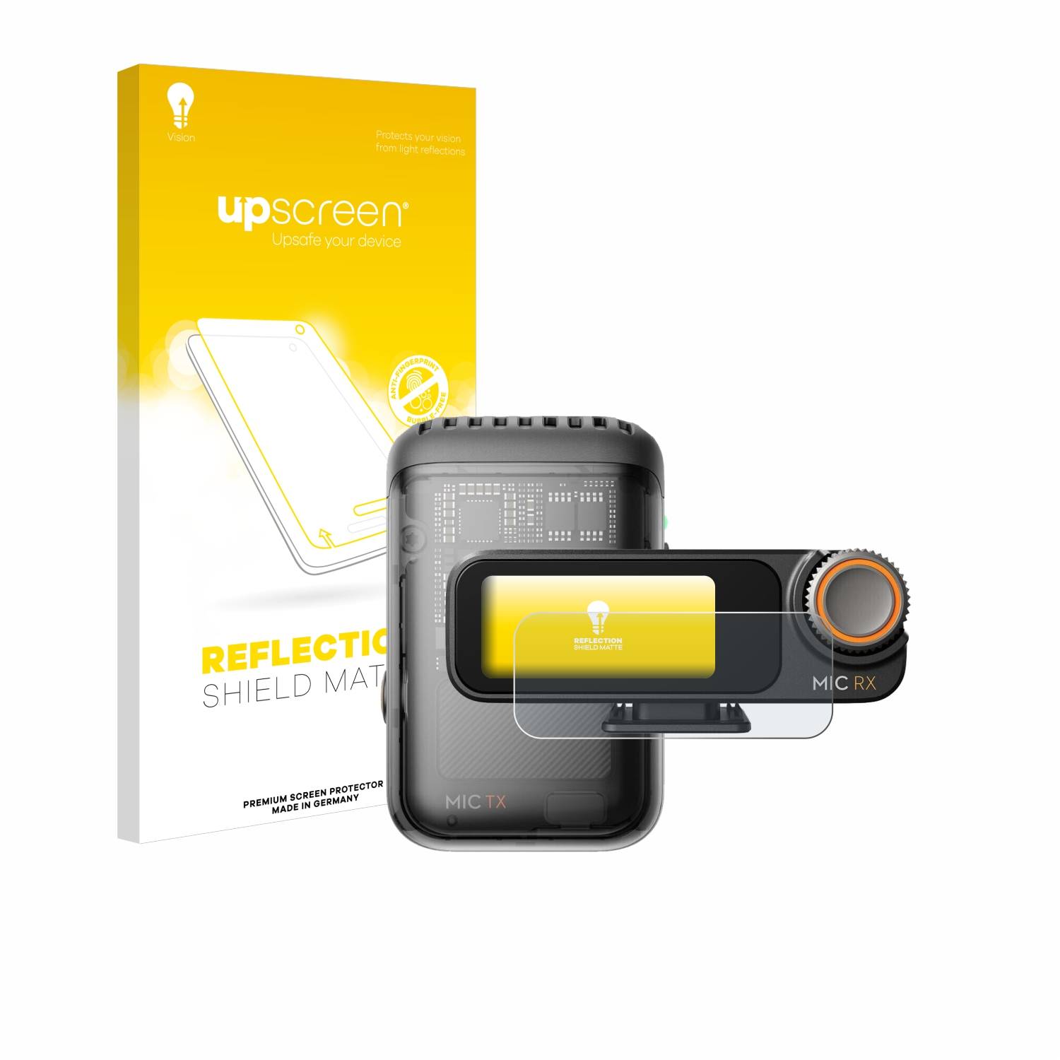 upscreen Reflection Shield Matt Schutzfolie für DJI Mic 2 (Receiver)