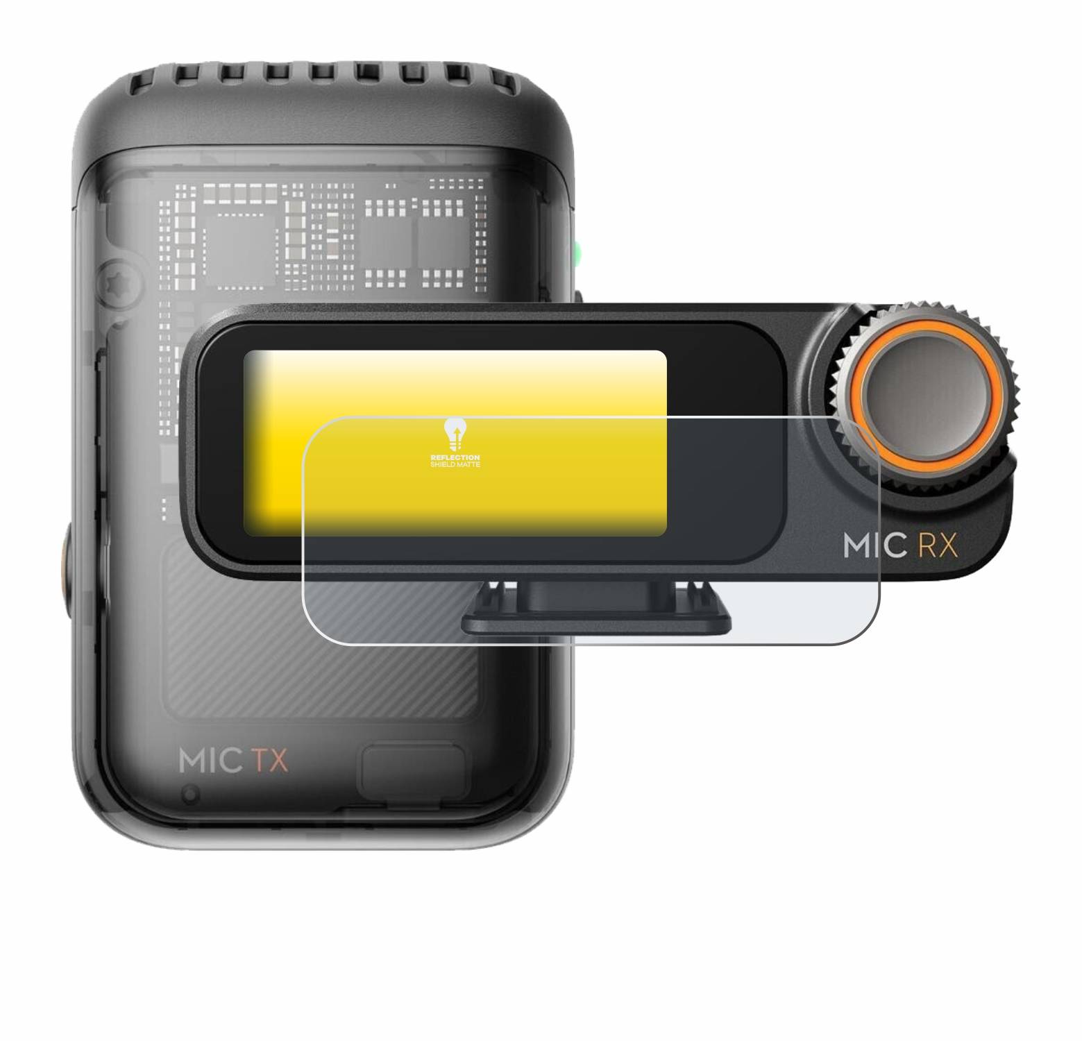 upscreen Reflection Shield Matt Schutzfolie für DJI Mic 2 (Receiver)