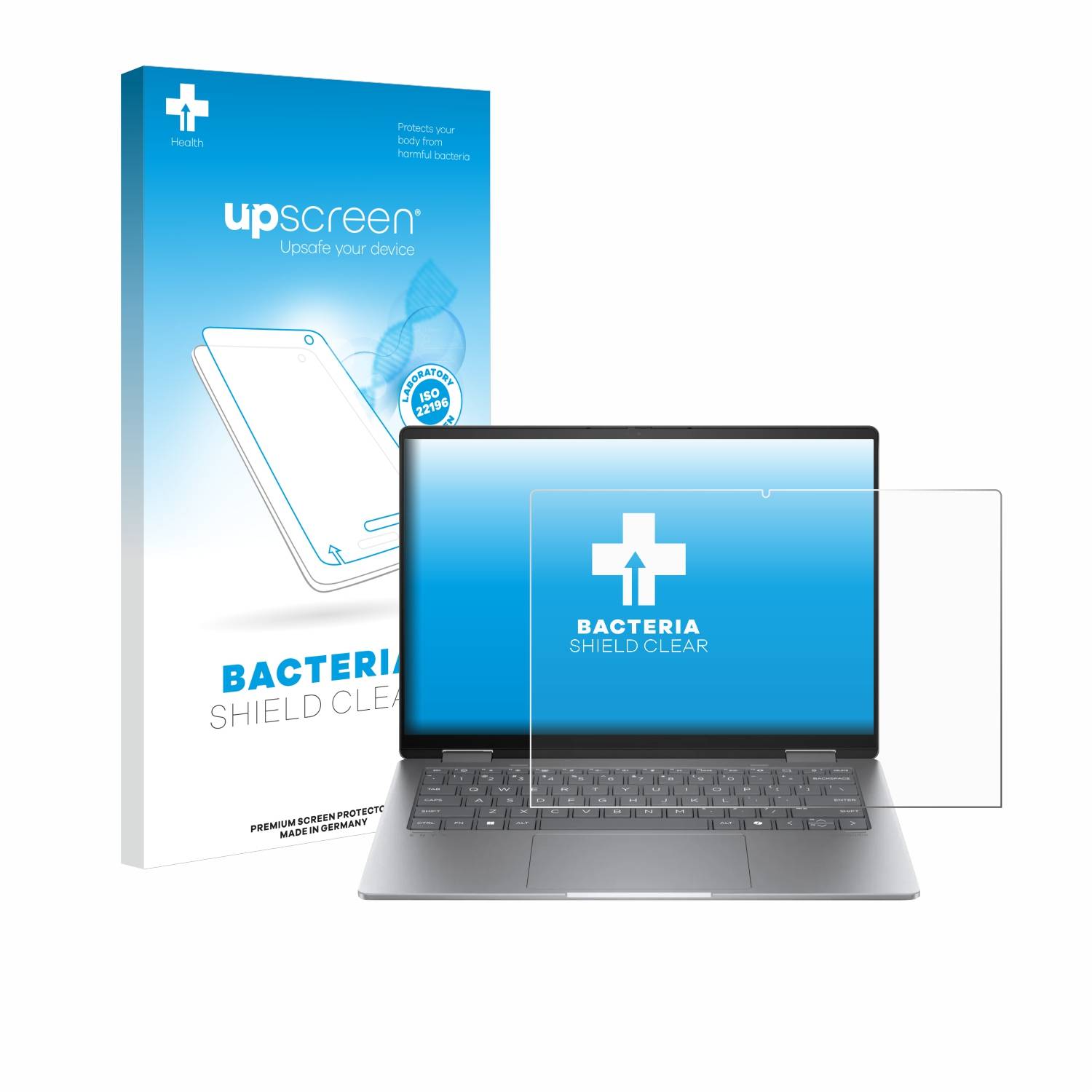upscreen Schutzfolie für HP Envy x360 14 2-in-1 Antibakterielle Folie Klar Anti-Kratzer