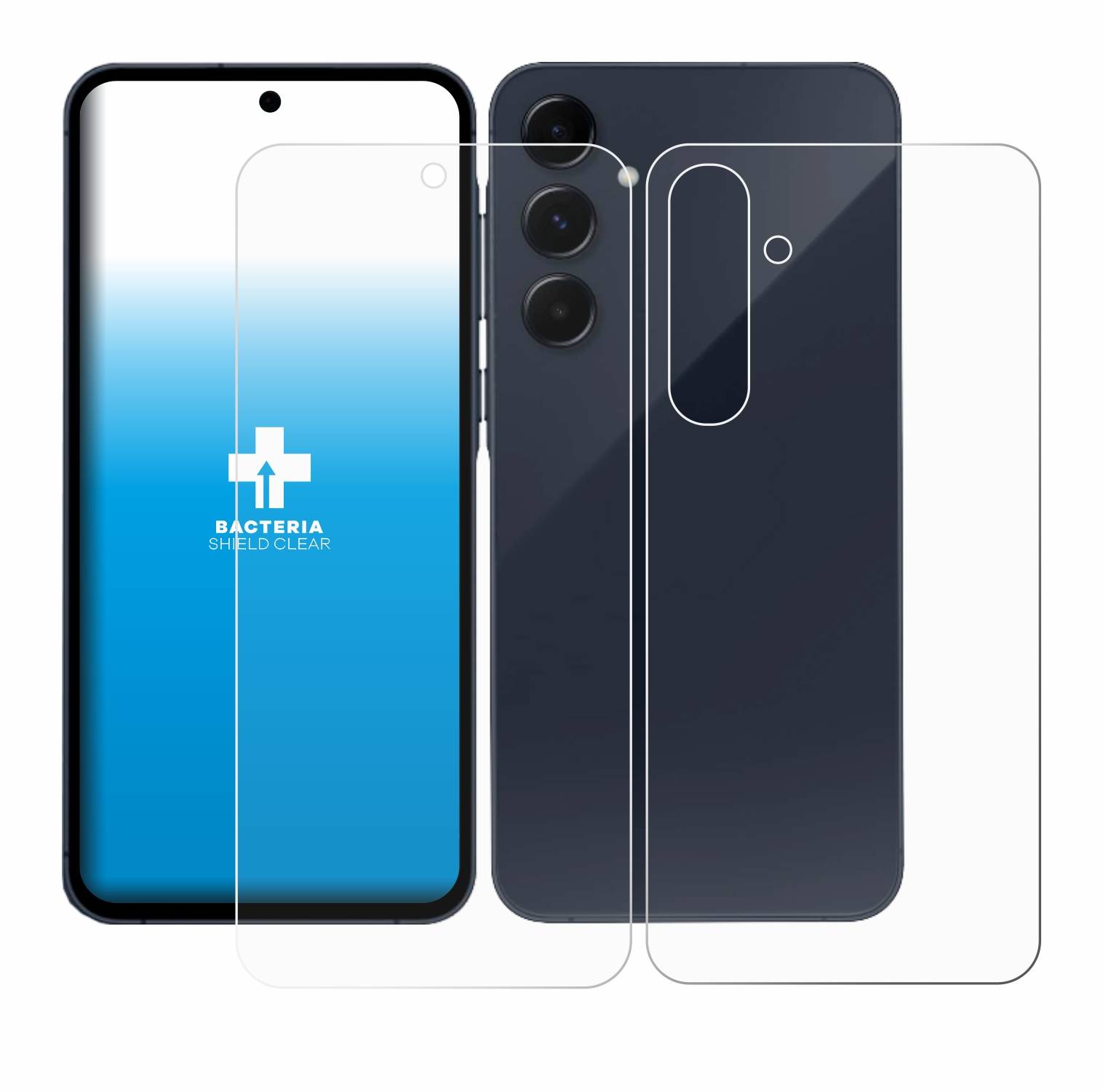 upscreen Bacteria Shield Schutzfolie für Samsung Galaxy A55 5G (Display+Rückseite) - Antibakteriell