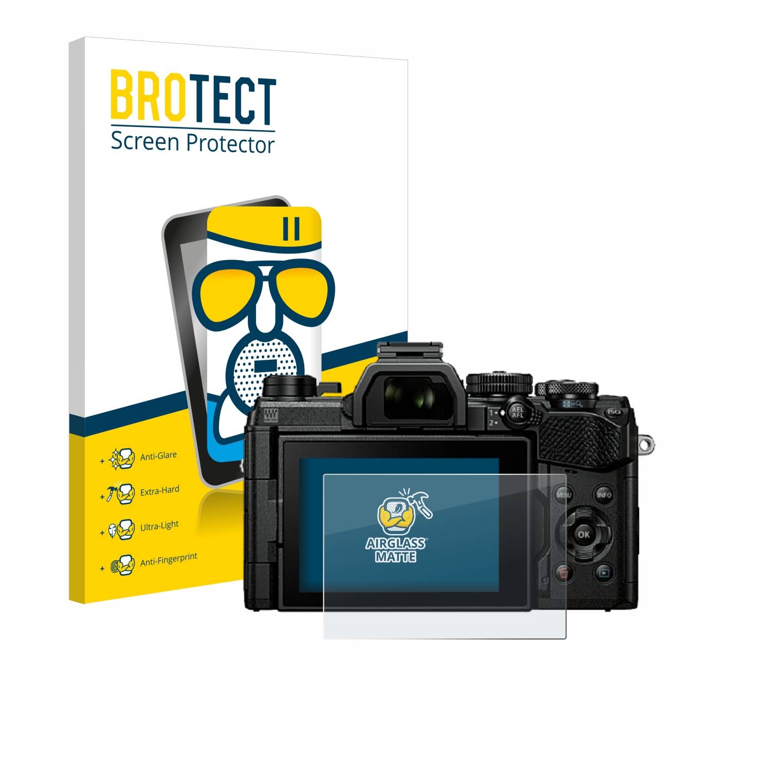 BROTECT AirGlass Flexible Schutz Glas Folie für Olympus OM System OM-5 Matt Entspiegelt