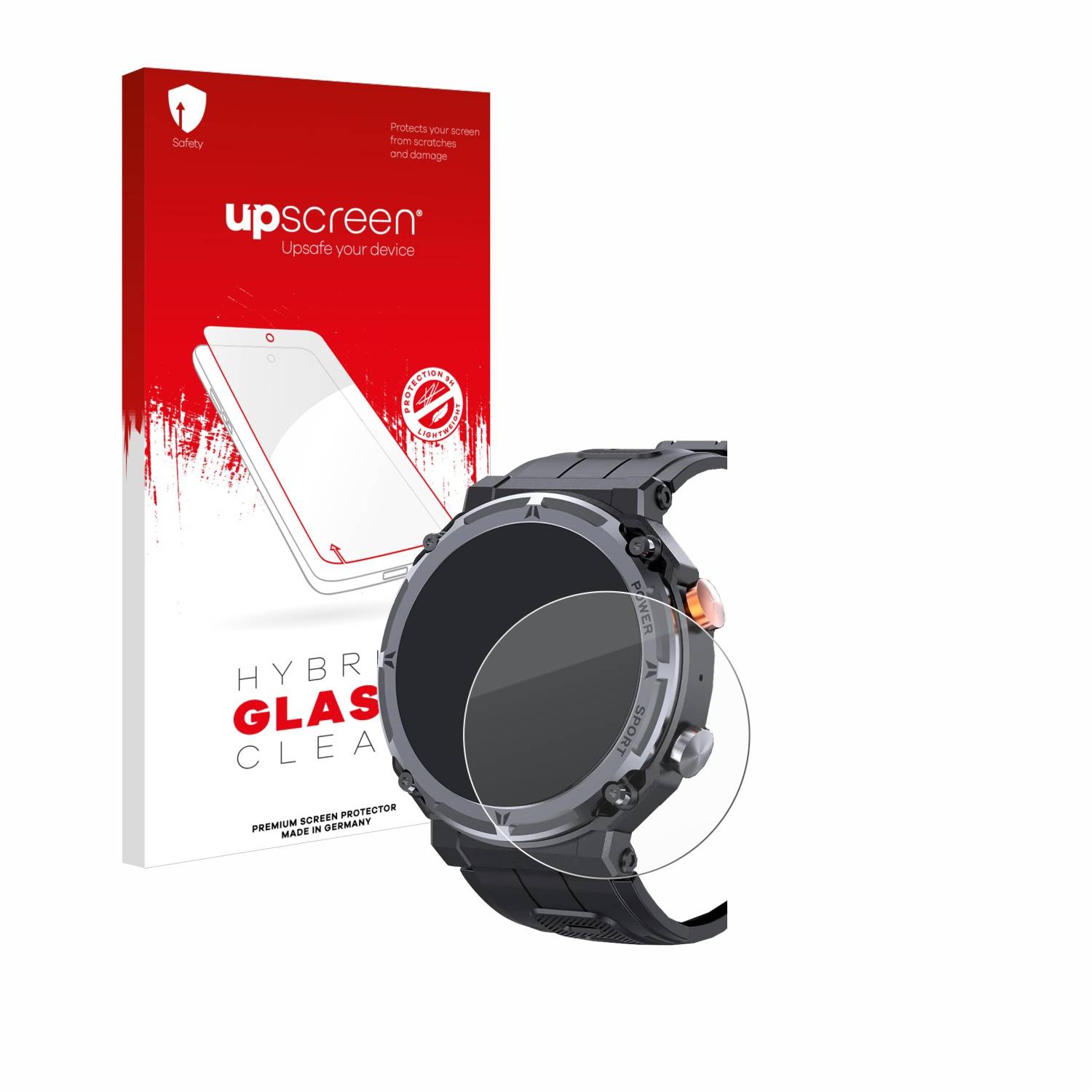 upscreen Hybrid Glas Schutz-Folie für bedee Smartwatch 1.39