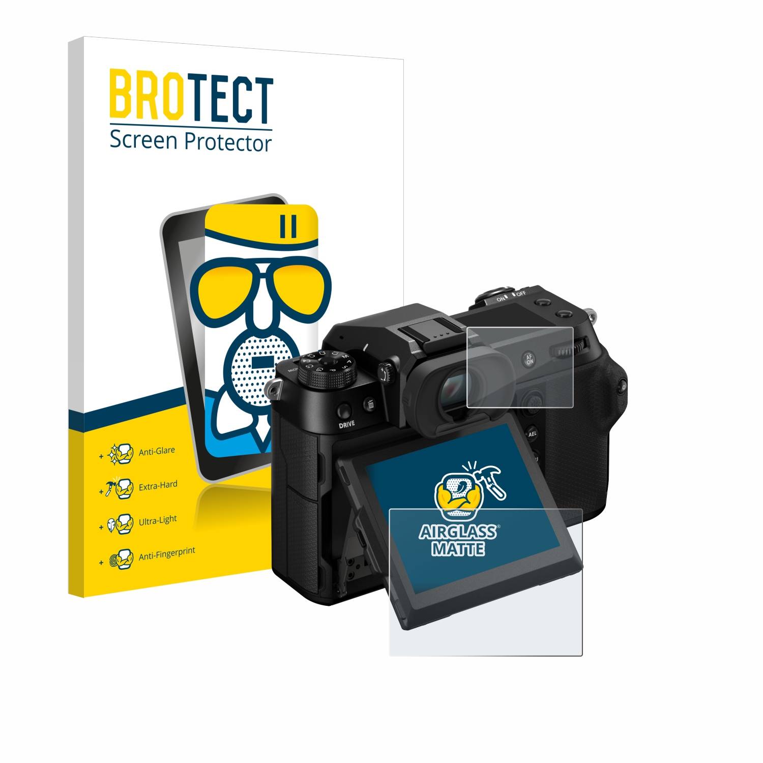 BROTECT AirGlass Flexible Schutz Glas Folie für Fujifilm GFX100S II (Display + Schulterdisplay) Matt Entspiegelt