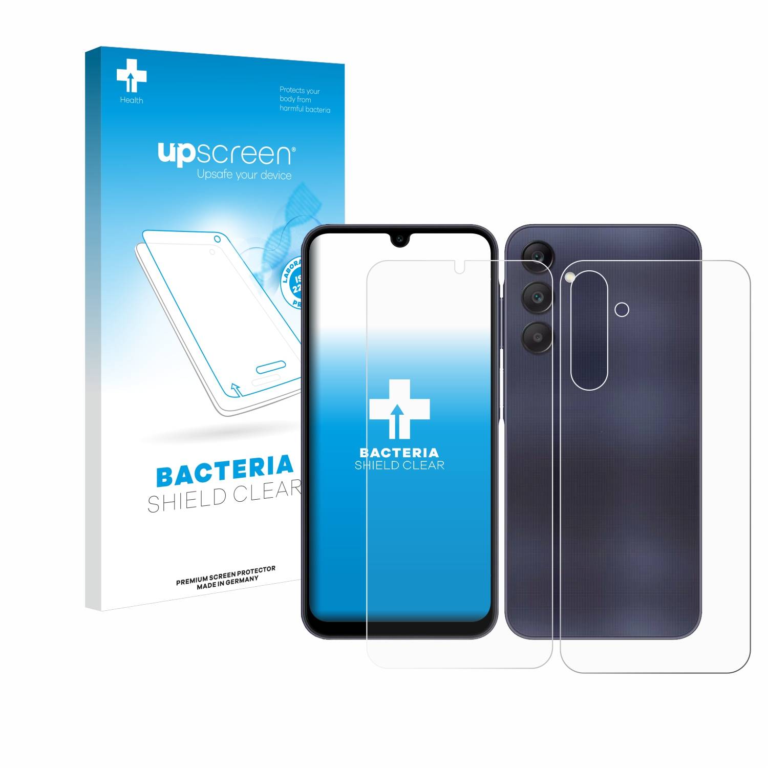 upscreen Bacteria Shield Schutzfolie für Samsung Galaxy A25 5G (Display+Rückseite) - Antibakteriell