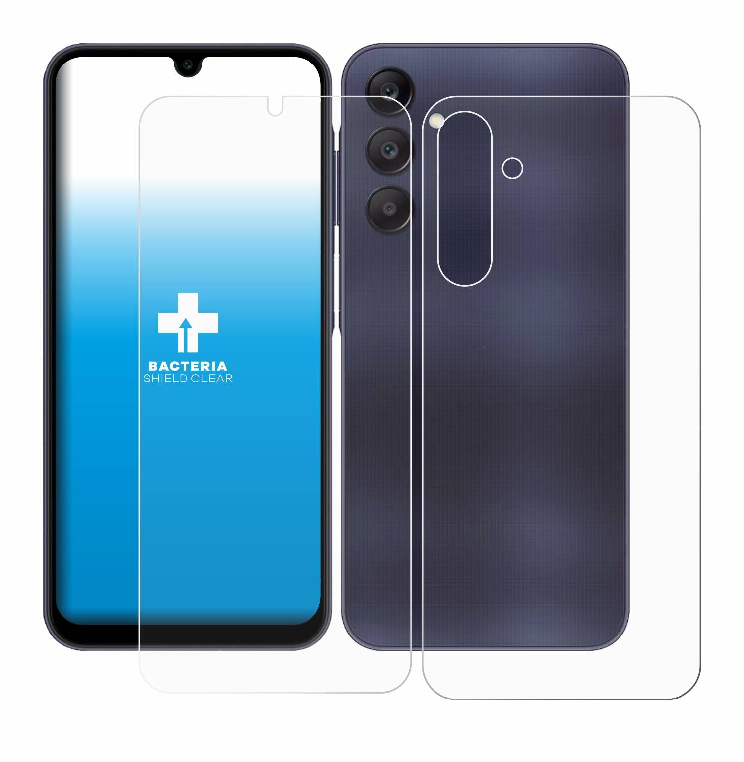 upscreen Bacteria Shield Schutzfolie für Samsung Galaxy A25 5G (Display+Rückseite) - Antibakteriell