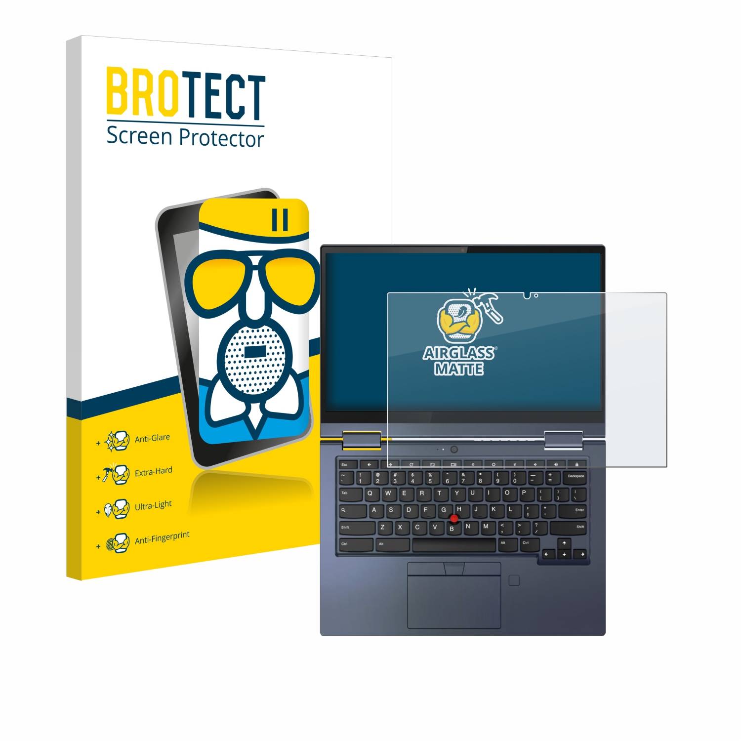 BROTECT AirGlass Matt Glas Panzer Folie für Lenovo ThinkPad C13 Yoga Gen 1