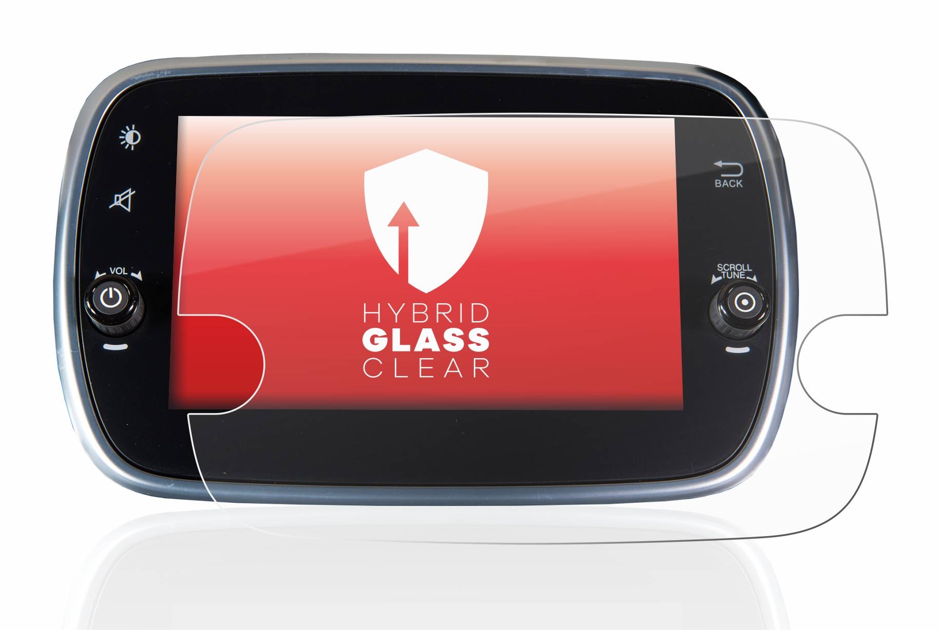 upscreen Flexible Schutz Glas Folie für Fiat 500 Abarth Uconnet 7" Schutzglas 9H Hybridglas Klar