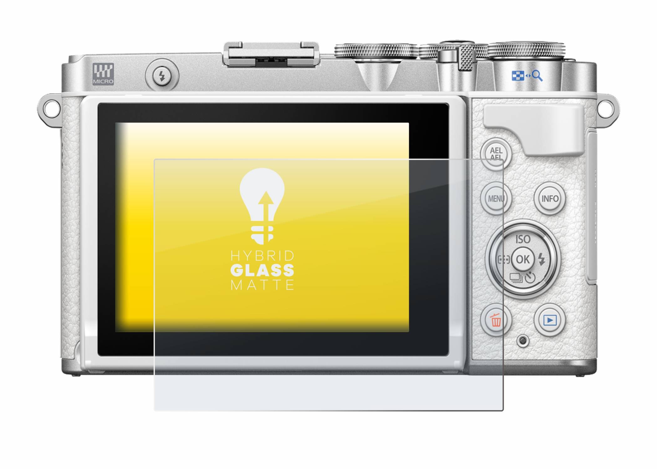 upscreen Flexible Schutz Glas Folie für Olympus PEN E-P7 Schutzglas 9H Hybridglas Matt Entspiegelt