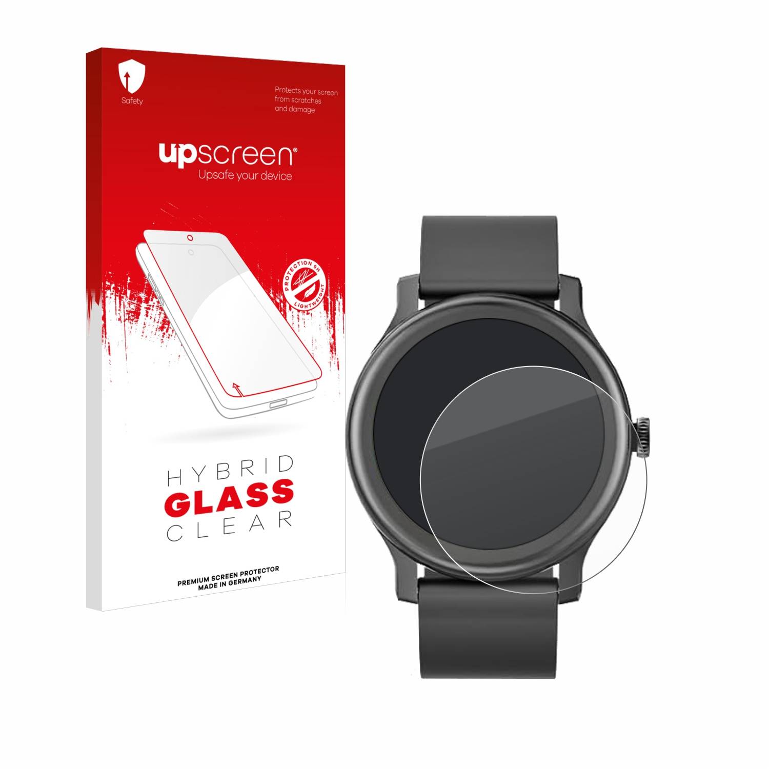 upscreen Hybrid Glas Panzer-Folie für Loyaa Smartwatch 1.28