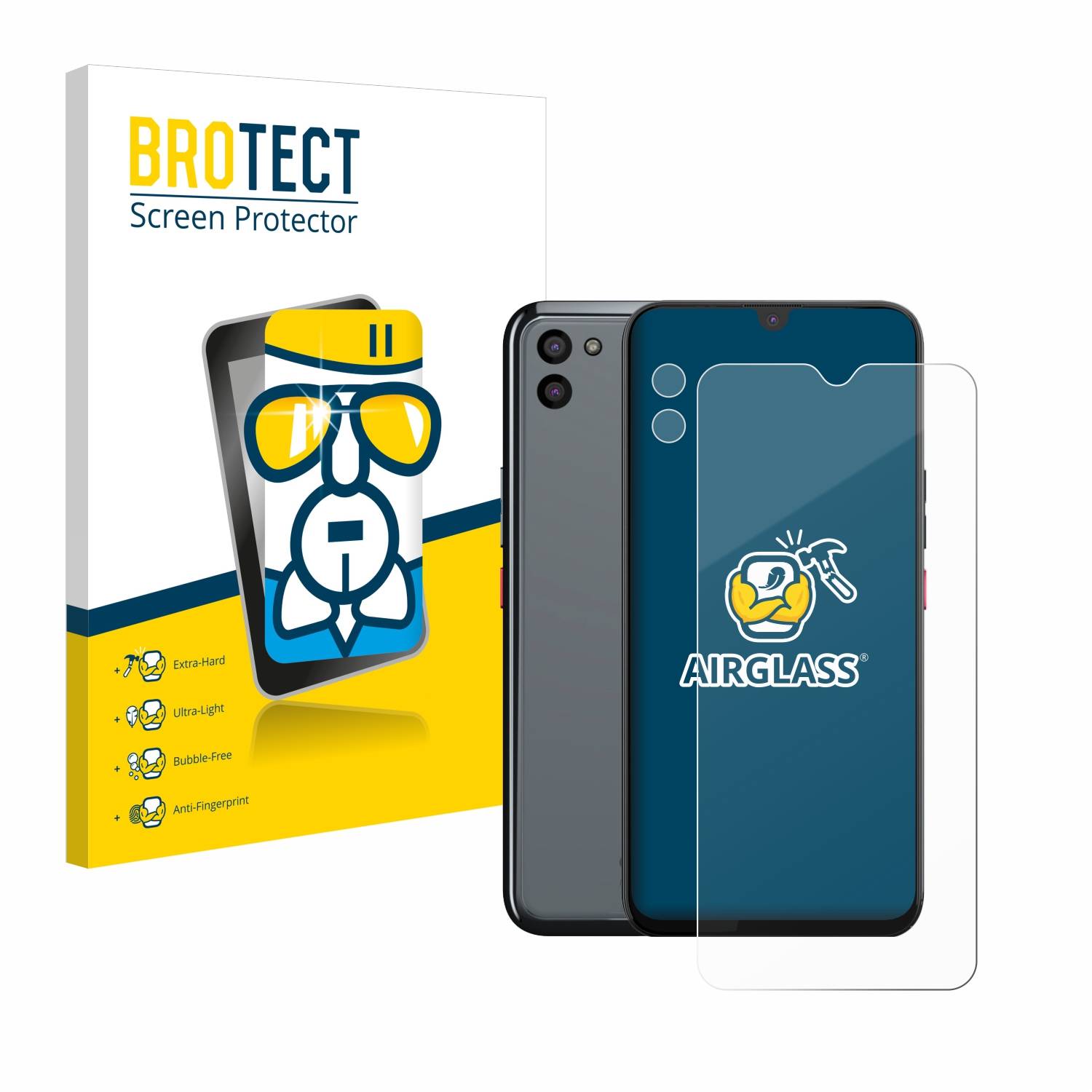 BROTECT AirGlass Glas Panzer-Folie für Gigaset GS5 PRO SE (Display+Kamera) - Schutzglas