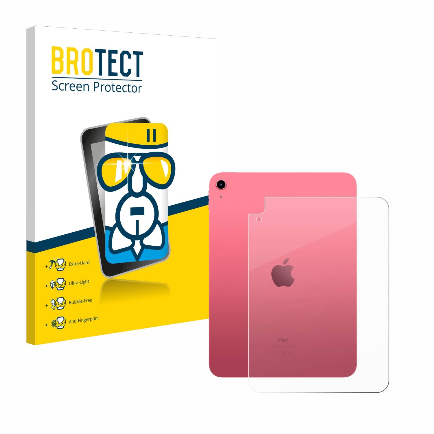 BROTECT AirGlass Glas Schutz-Folie für Apple iPad 10.9 WiFi Cellular 2022 (Rückseite, 10. Gen.) - Schutzglas