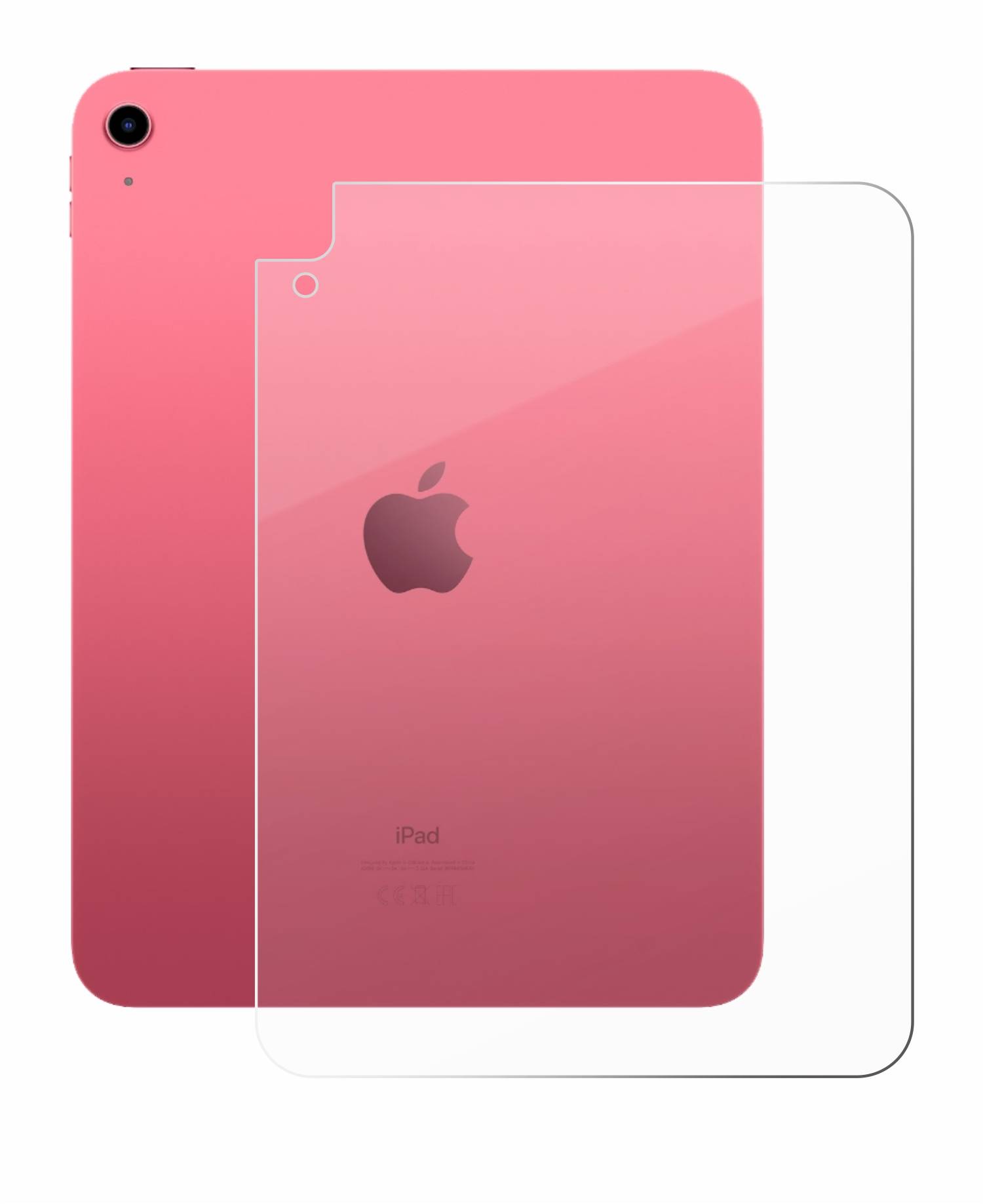 BROTECT AirGlass Glas Schutz-Folie für Apple iPad 10.9 WiFi Cellular 2022 (Rückseite, 10. Gen.) - Schutzglas