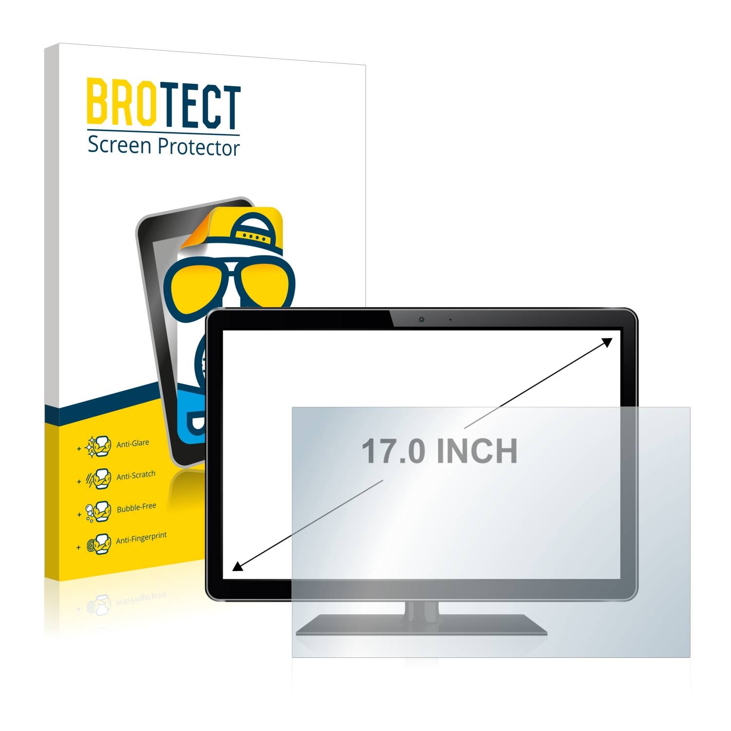 BROTECT Entspiegelungs-Folie für Industrie-Monitore mit 17 Zoll Displays [341 mm x 273 mm, 4:3]