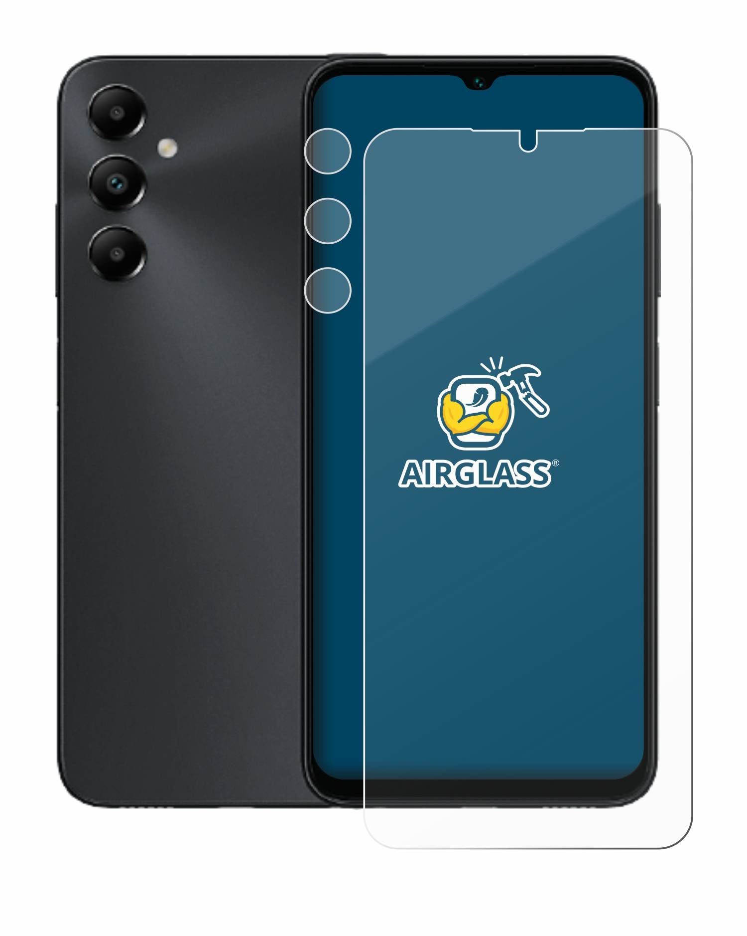 BROTECT AirGlass Glas Schutz-Folie für Samsung Galaxy A05s (Display+Kamera) - Schutzglas