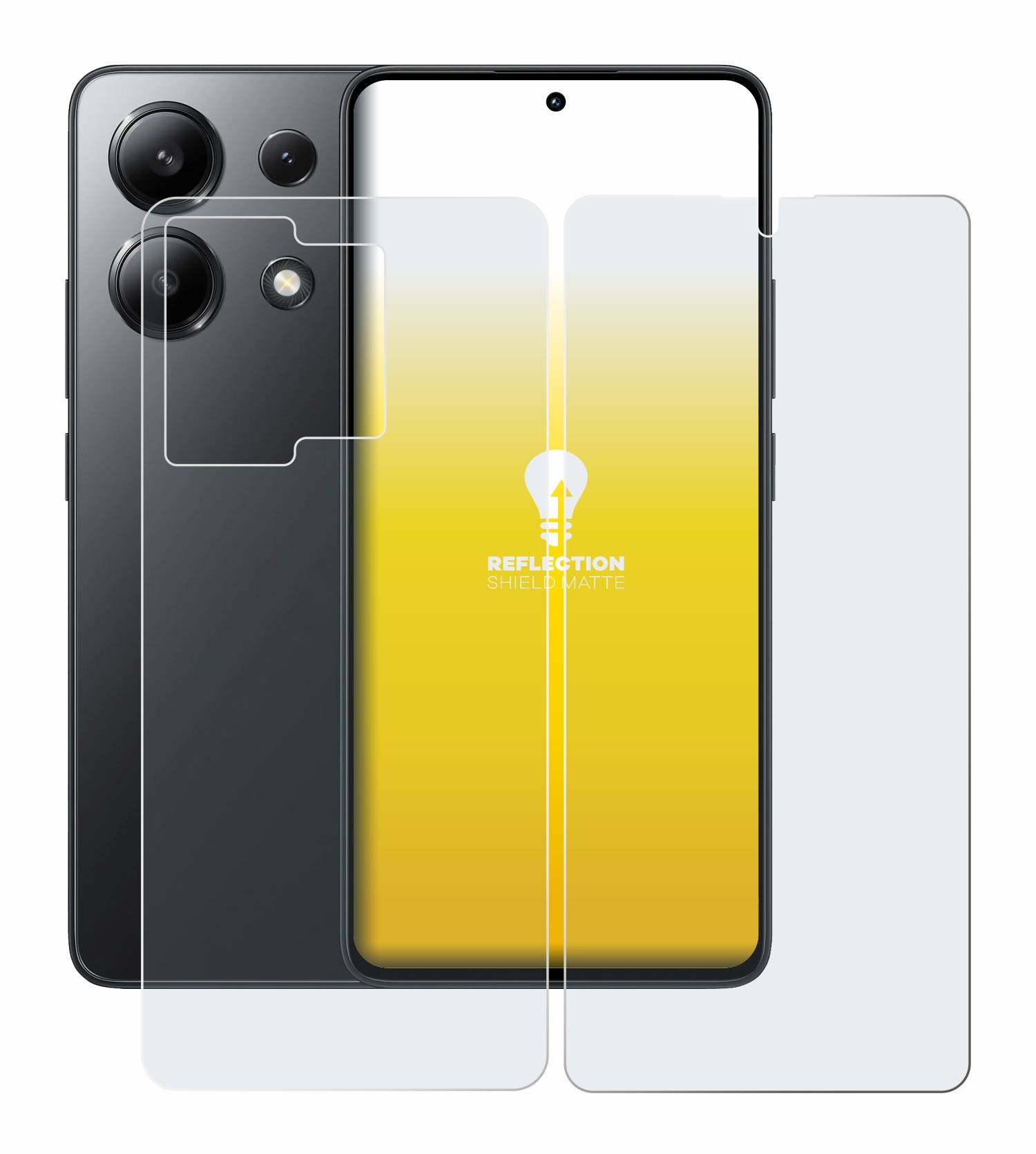 upscreen Reflection Shield Matt Schutzfolie für Xiaomi Redmi Note 13 (Display+Rückseite)