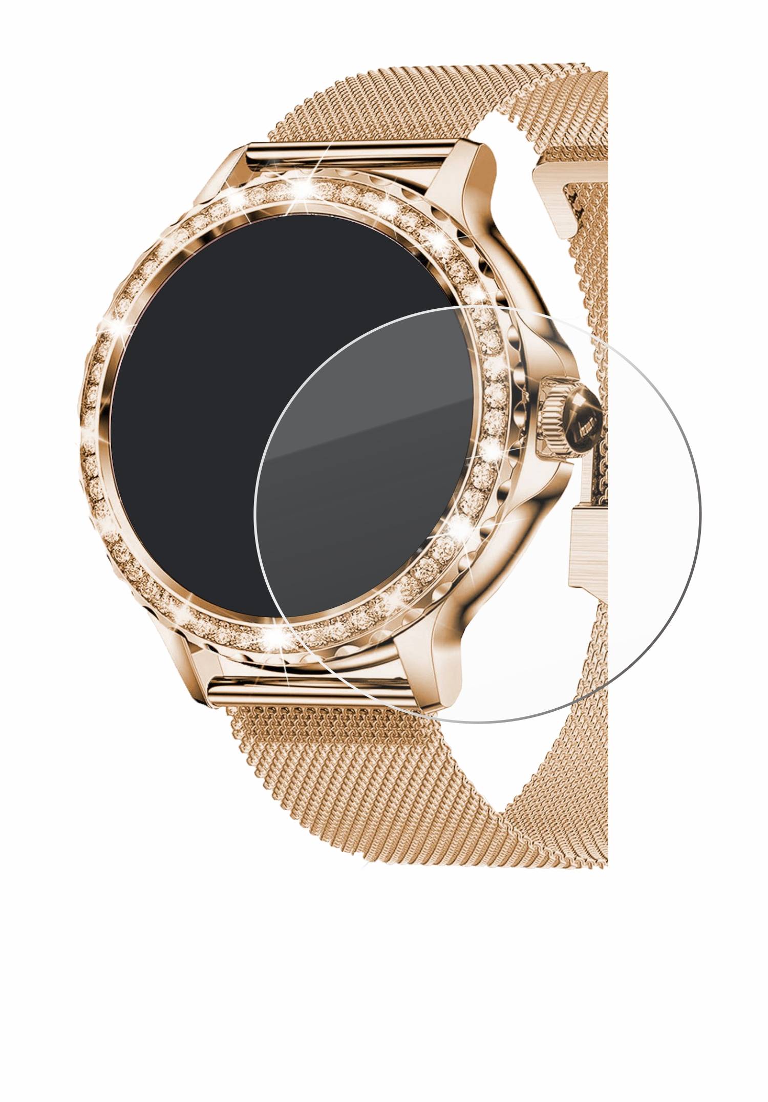BROTECT AirGlass Glas Schutz-Folie für walkbee Smartwatch 1.3 (rund) - Schutzglas