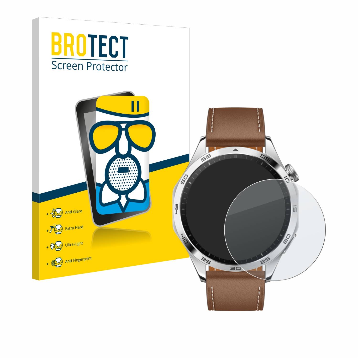 BROTECT AirGlass Matt Glas Schutz Folie für Huawei Watch GT 4 (46mm)