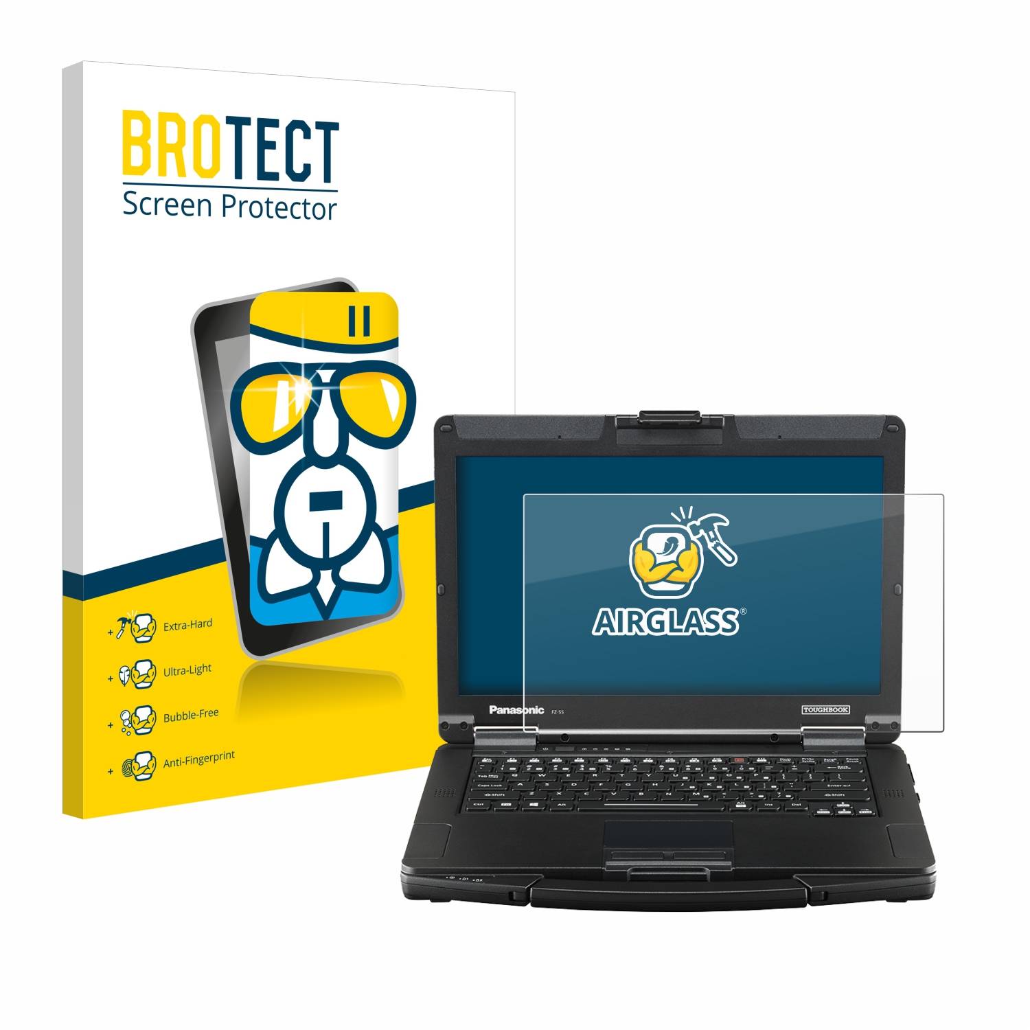 BROTECT AirGlass Glas Panzer-Folie für Panasonic Toughbook FZ-55 Full HD - Schutzglas
