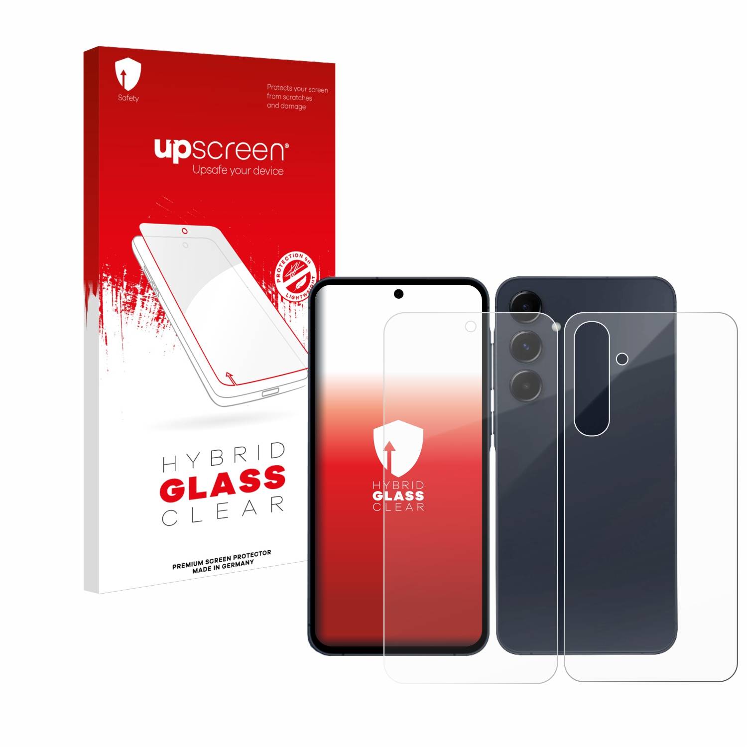 upscreen Hybrid Glas Schutz-Folie für Samsung Galaxy A55 5G (Display+Rückseite)