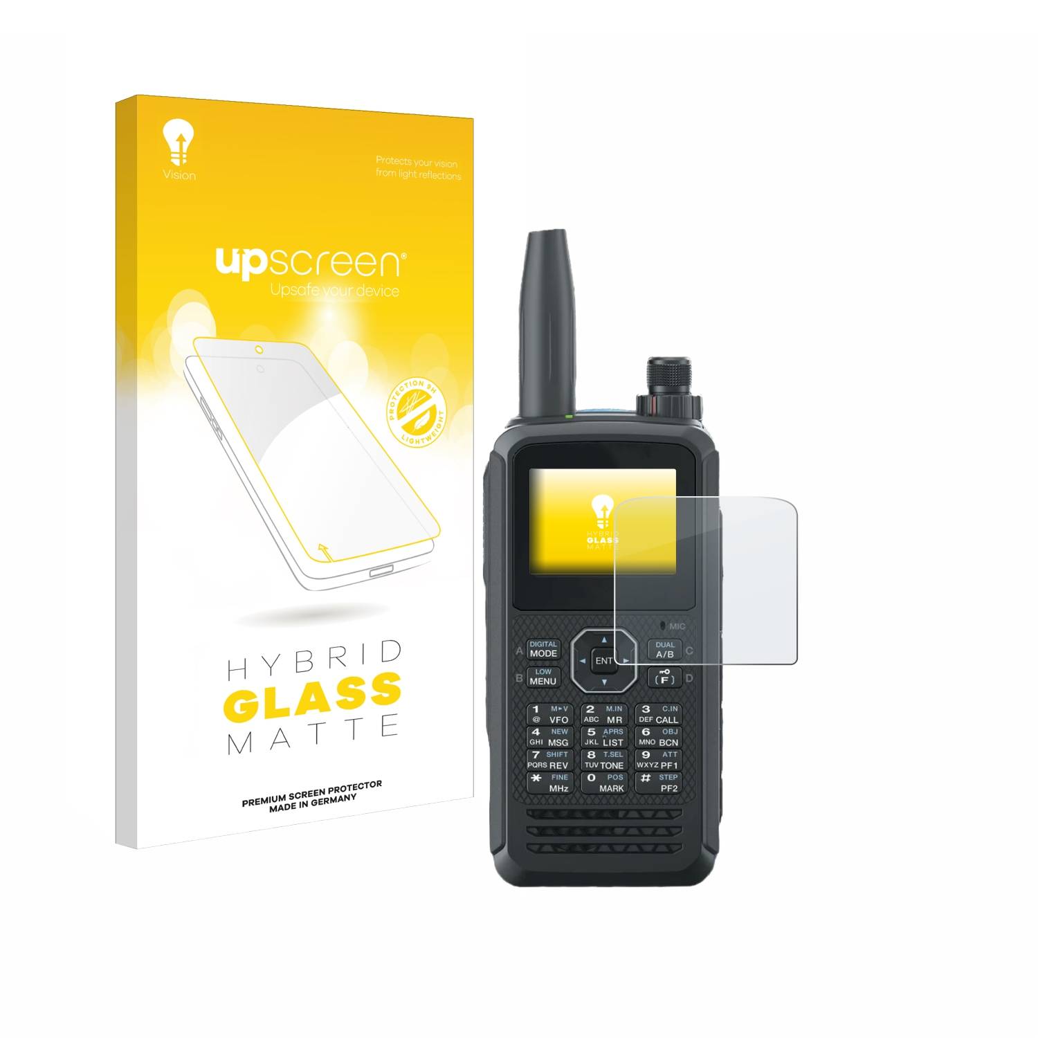 upscreen Hybrid Glas Matt Schutz-Folie für Kenwood TH-D75E D-Star