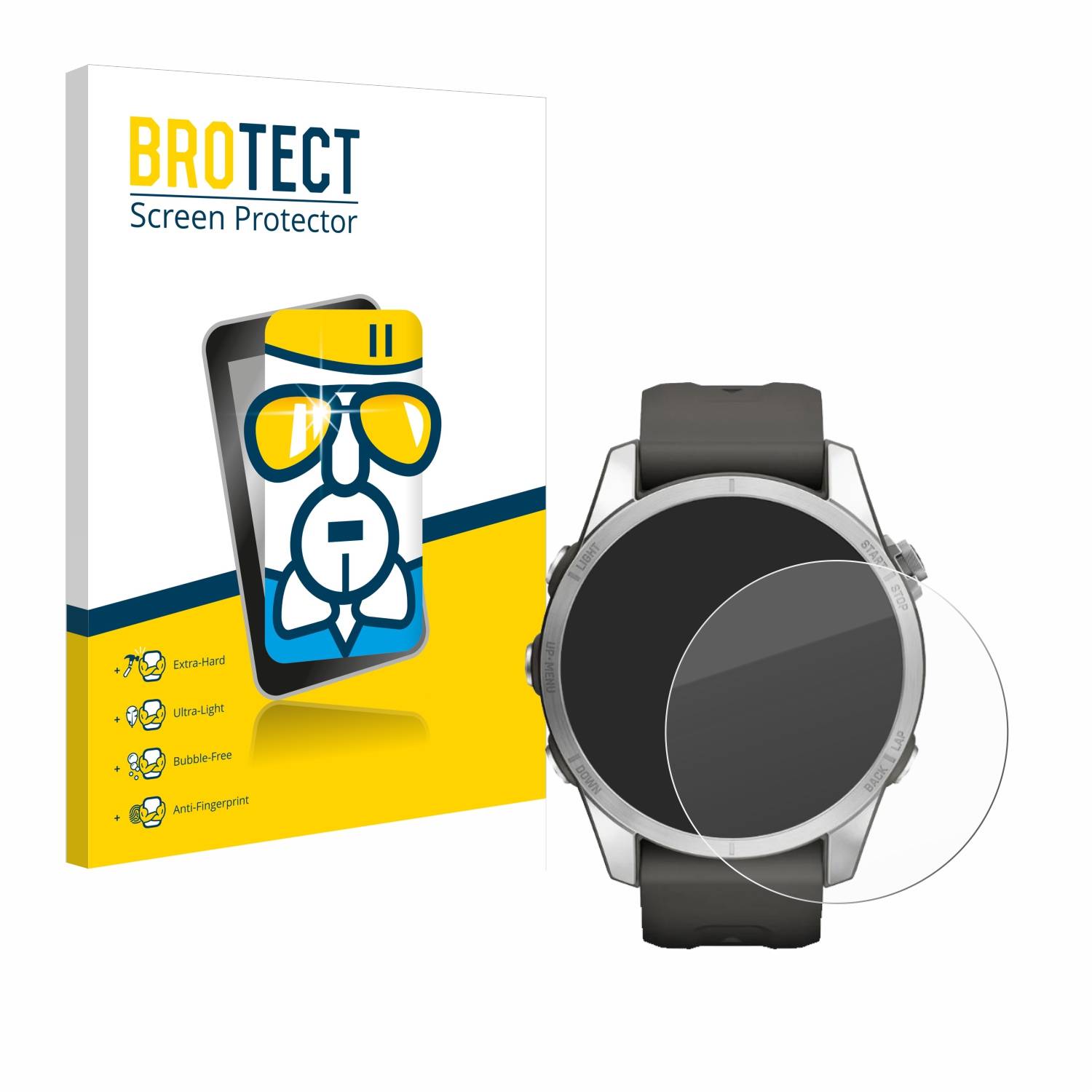 BROTECT AirGlass Glas Panzer-Folie für Garmin Fenix 7S Pro Solar (42 mm) - Schutzglas