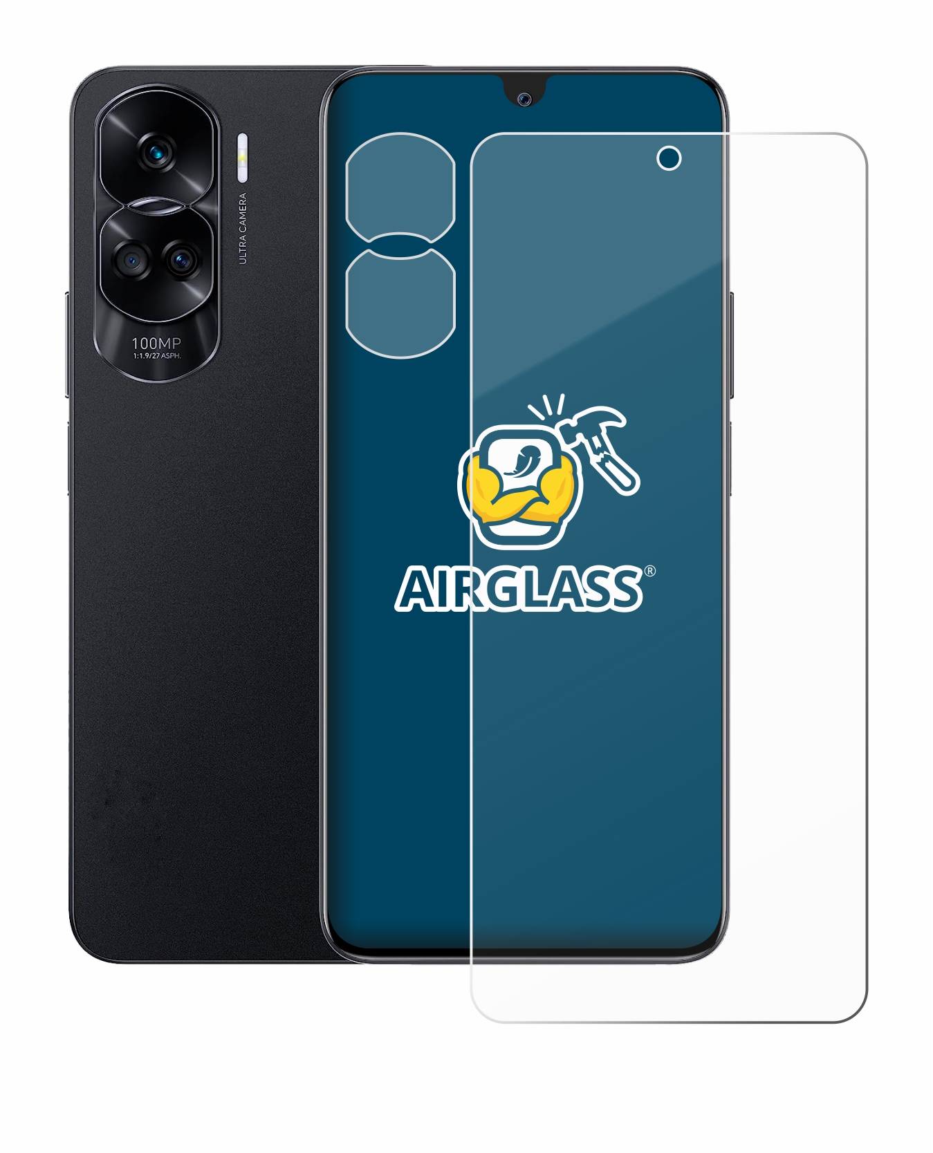 BROTECT AirGlass Glas Schutz-Folie für Honor 90 Lite (Display+Kamera) - Schutzglas