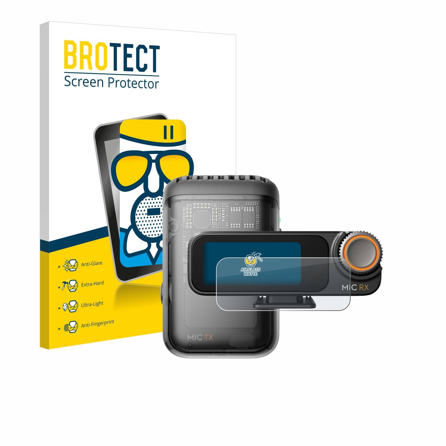 BROTECT AirGlass Matt Glas Schutz Folie für DJI Mic 2 (Receiver)
