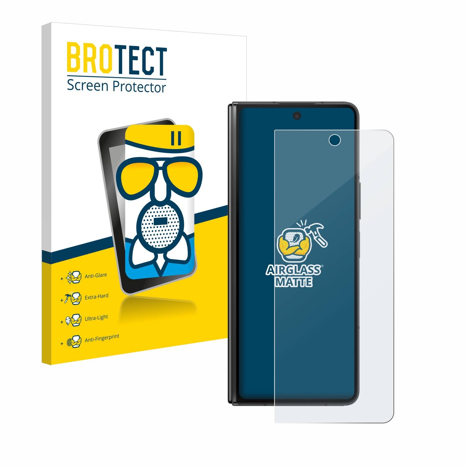 BROTECT AirGlass Matt Glas Schutz Folie für Samsung Galaxy Z Fold 5