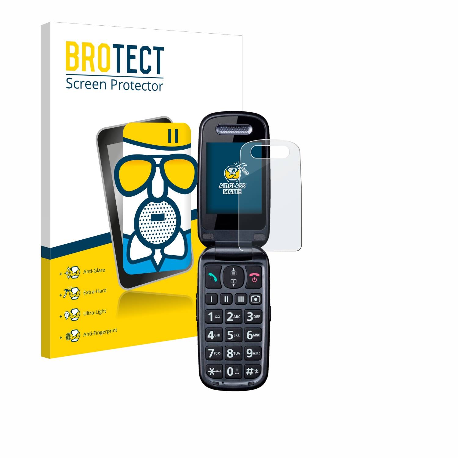 BROTECT AirGlass Matt Glas Schutz Folie für Panasonic KX-TU466