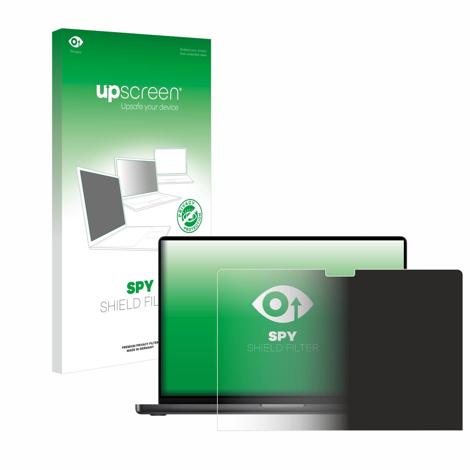 upscreen Blickschutzfilter für Apple MacBook Pro 14" 2023 M3 Blaulichtfilter Sichtschutz Privacy Anti Spy abnehmbar